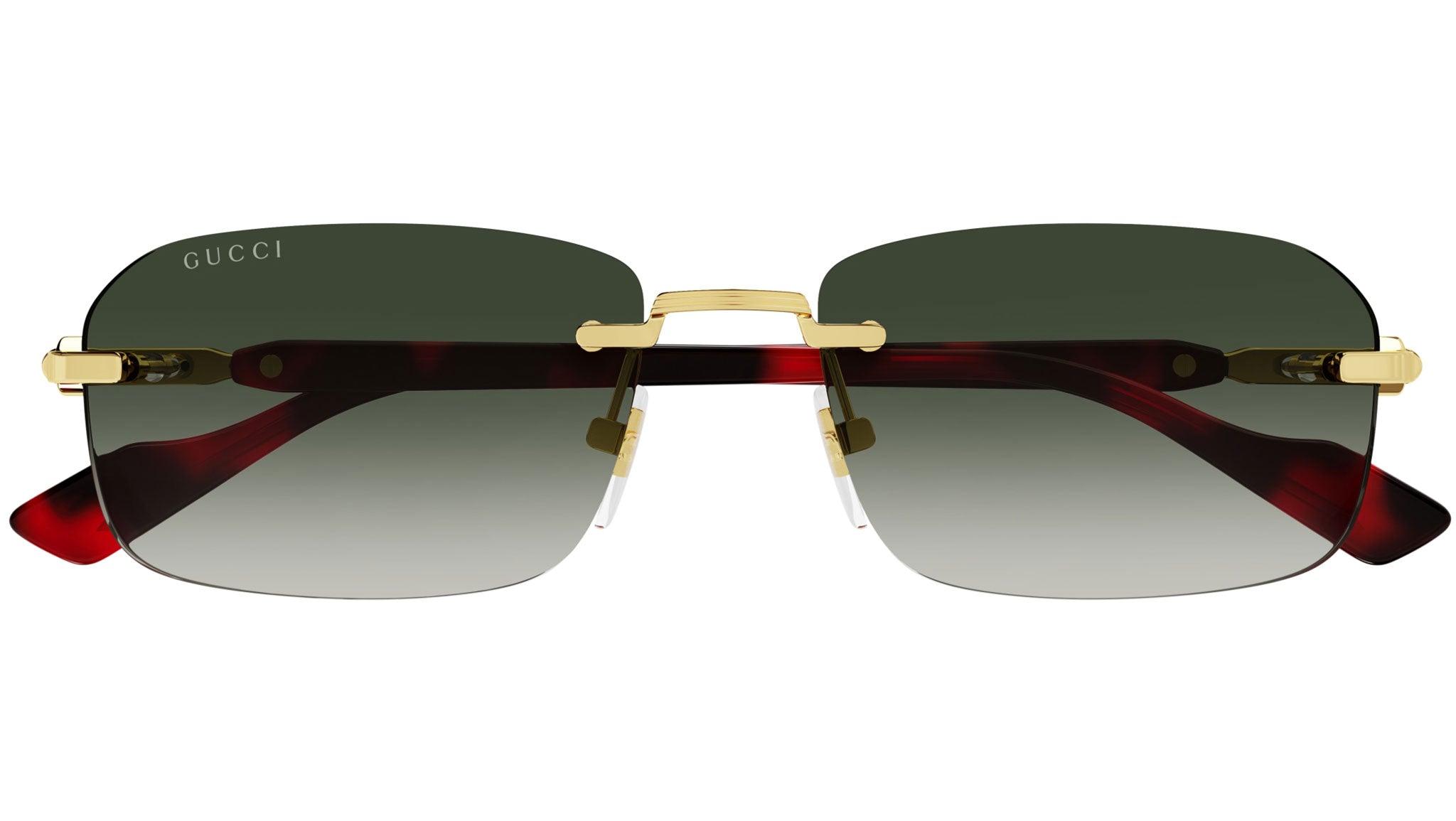 Gucci GG1221S 006 Rectangular Sunglasses Yellow Gold - eye-oo.com