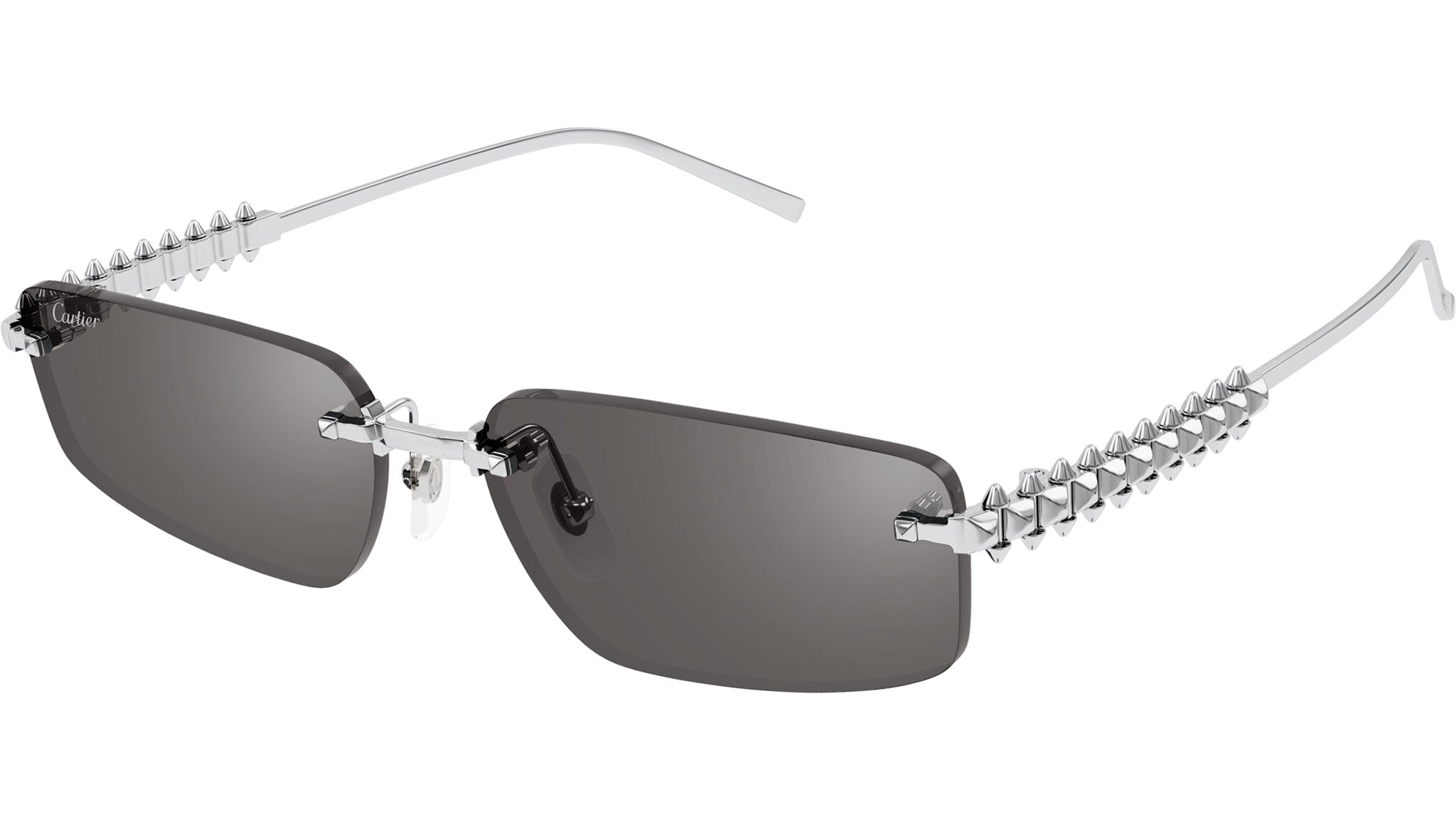 Cartier Women\'s Silver Metal Frame Sunglasses Cartier CT0544S 003 Sunglasses Shiny Platinum Silver - eye  main image 4