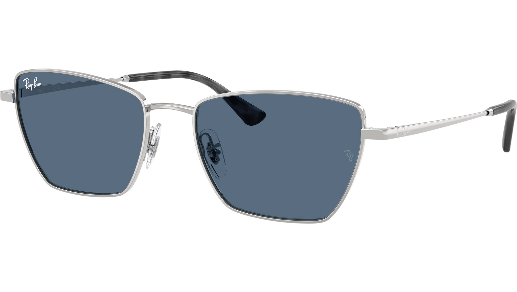 Ray-Ban Sunglasses RB3783 003/80 Polished Silver Cat Eye Frames with Blue Lenses Ray-Ban Drea Bio-Based Silver/Dark Blue 56 mm Sunglasses  main image 3