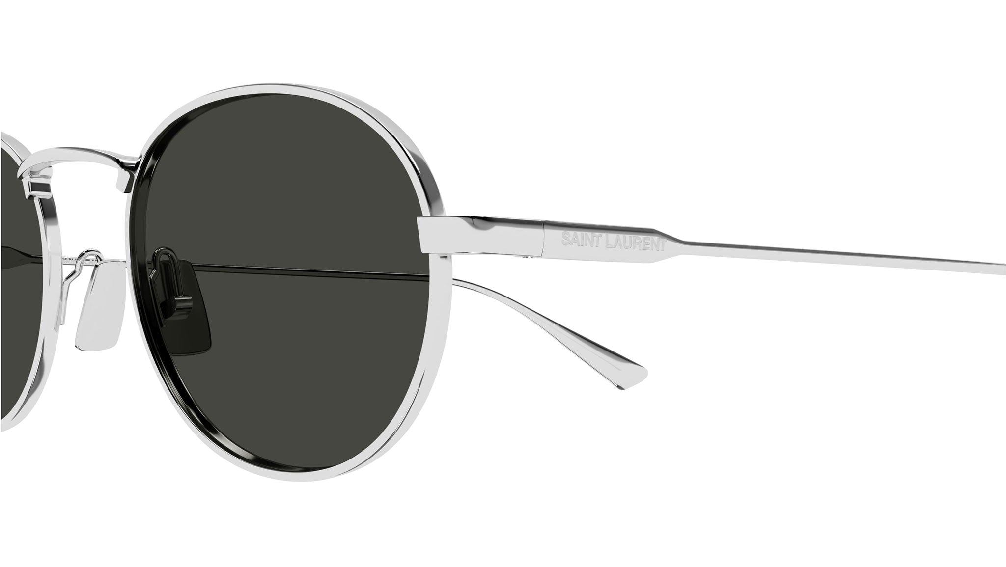 Saint Laurent SL 799 002 Oval Sunglasses Silver - eye-oo.com