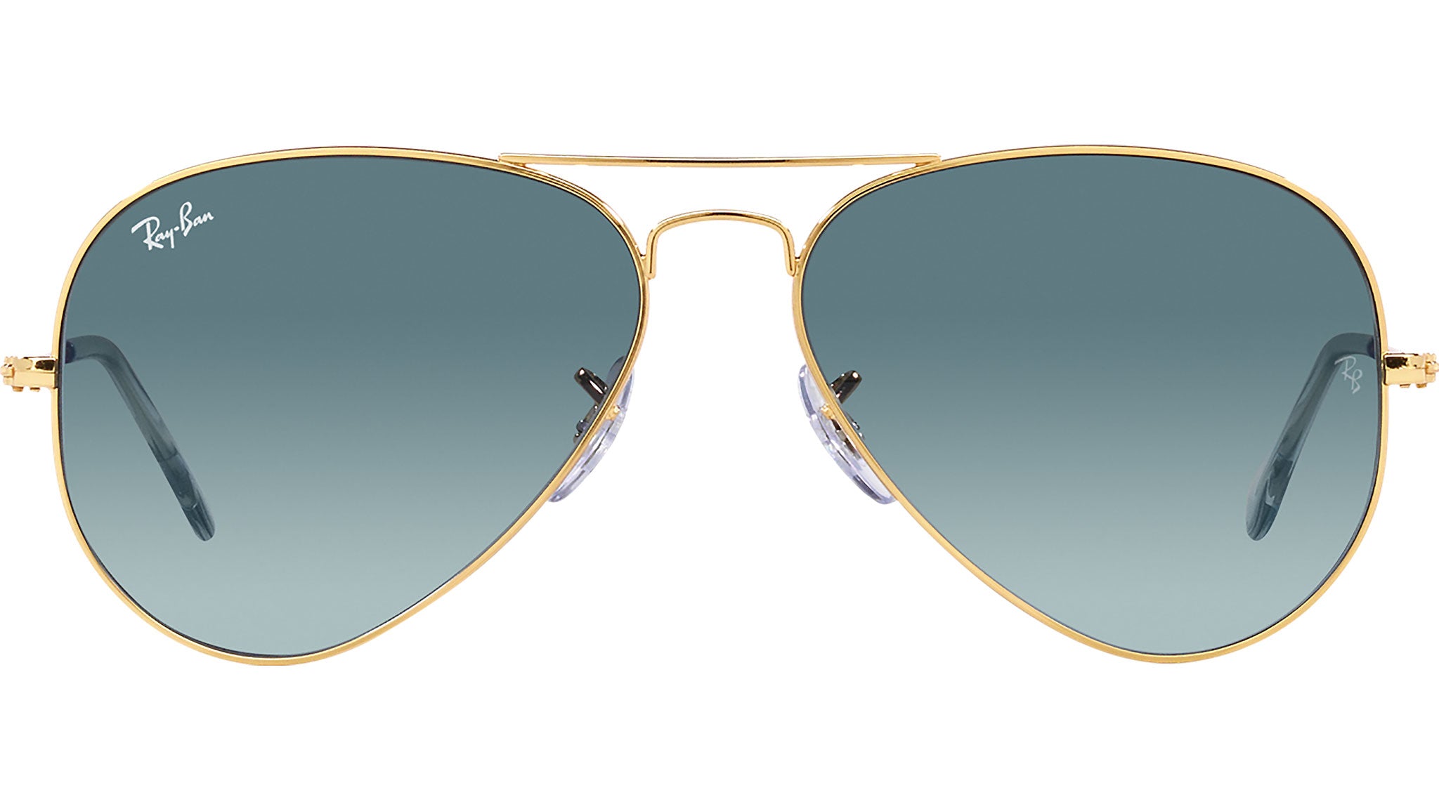 Ray-Ban Aviator Sunglasses RB3025 Gold Matte Frame with Blue Crystal Lens UNISEX Ray Ban RB3025 001/3F 55M Gold/Light Blue Gradient Aviator  main image 2