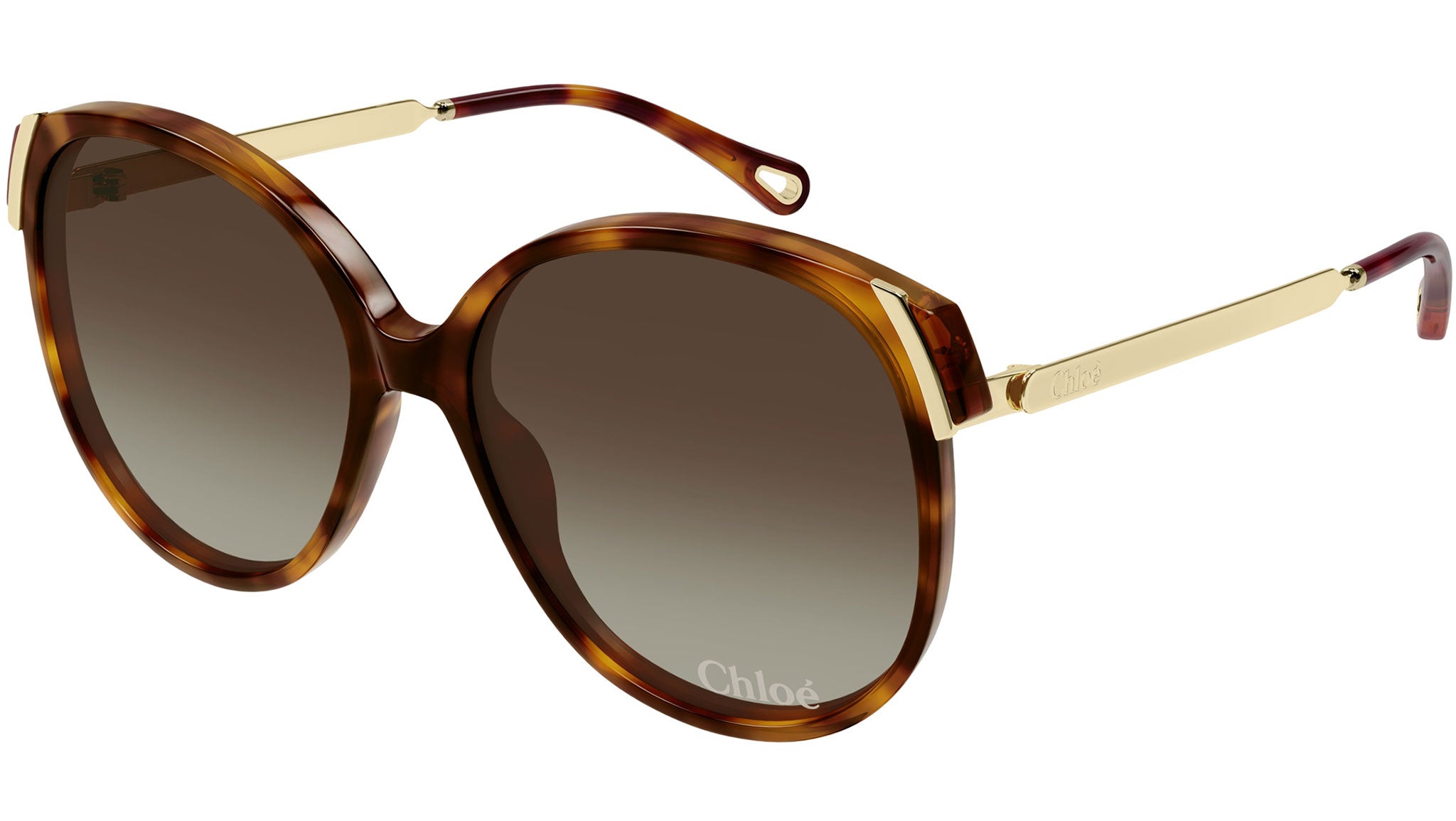 Chloe Brown and Gold Sunglasses Chloe Brown/Gold Tone Sunglasses – Lux Second Chance main image 4