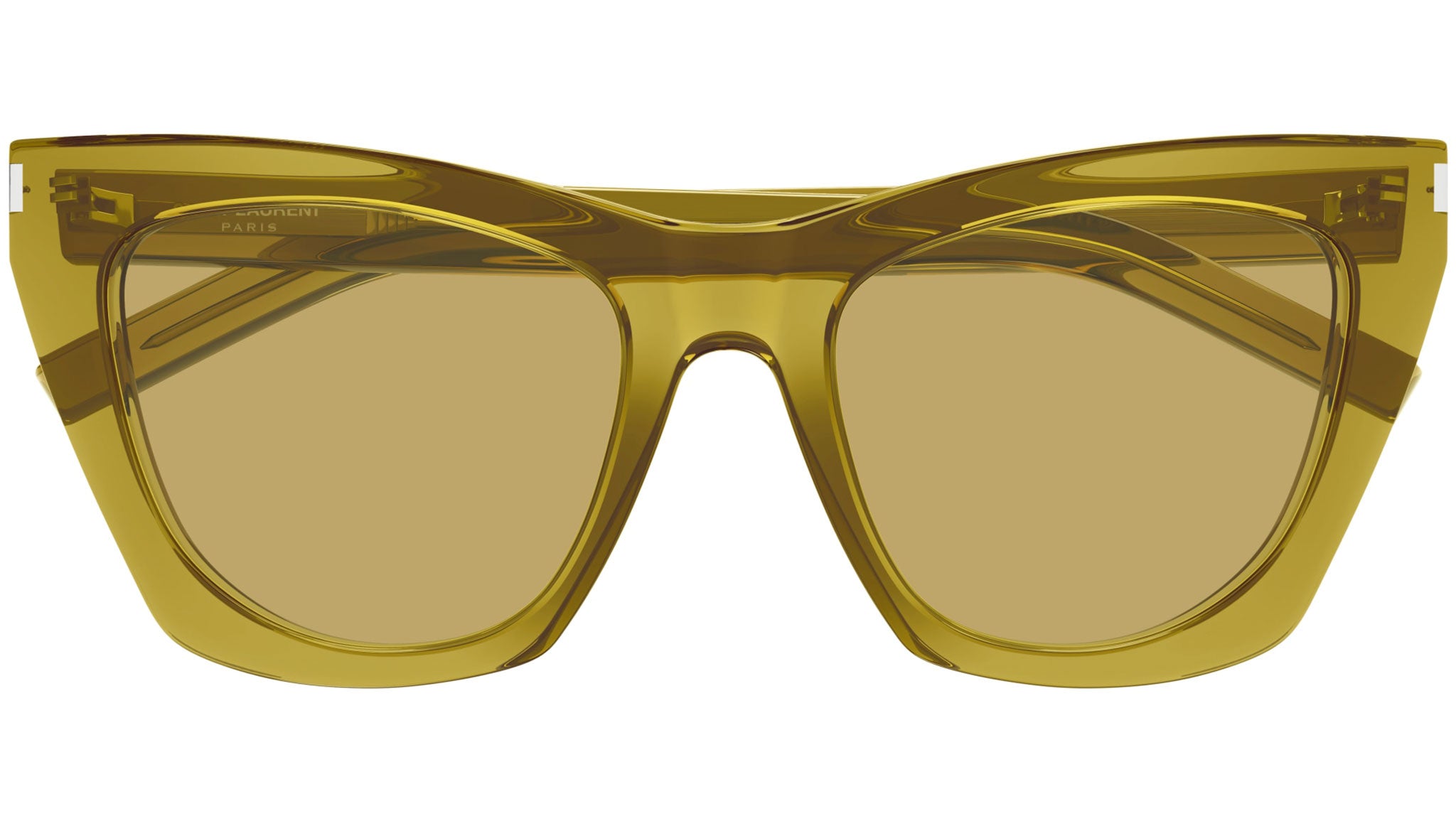Saint Laurent Clear Cat-Eye Sunglasses with Olive Lenses SAINT LAURENT Sunglasses Ysl Cateye White SL261 Vintage  main image 4