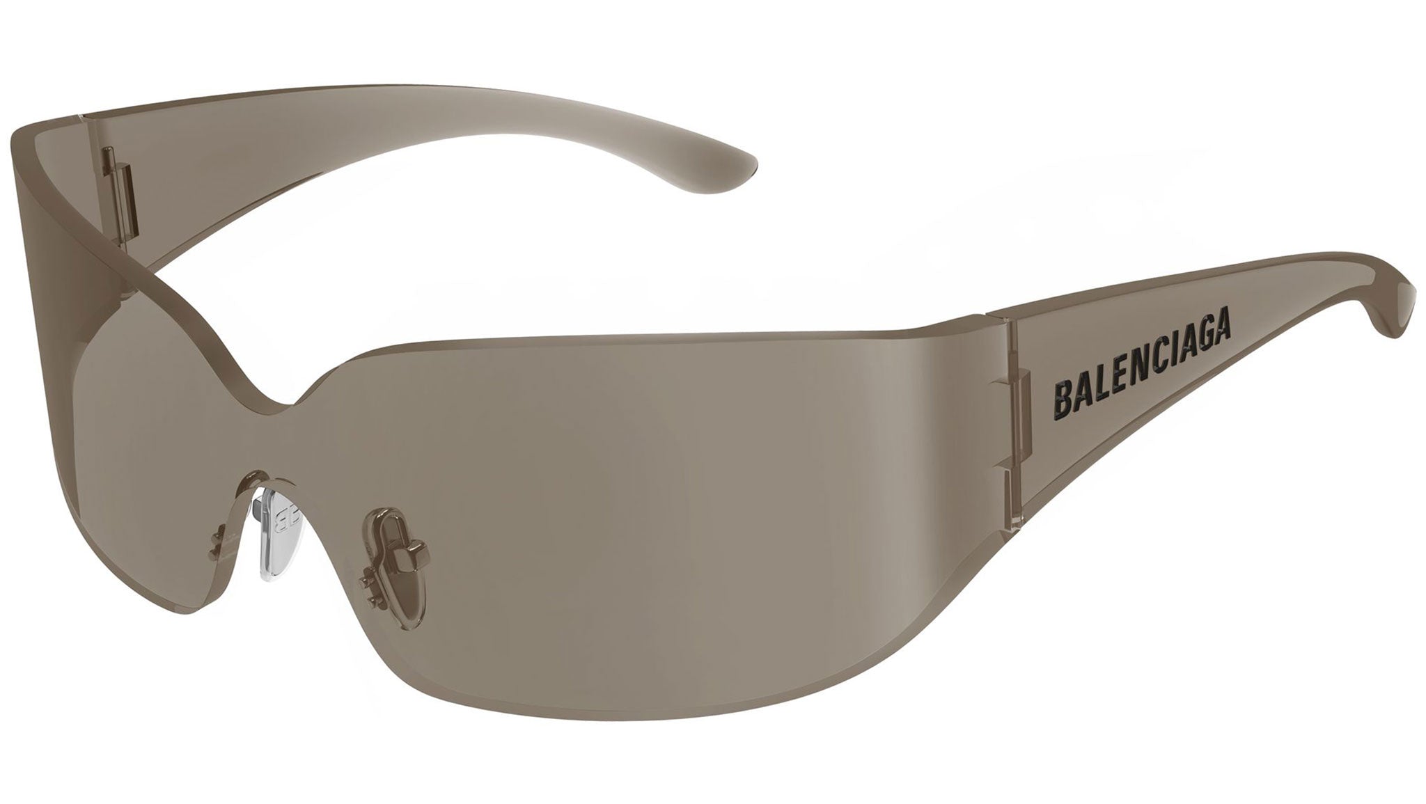 BB0421S Balenciaga Shield Sunglasses 002 Brown - eye-oo.com