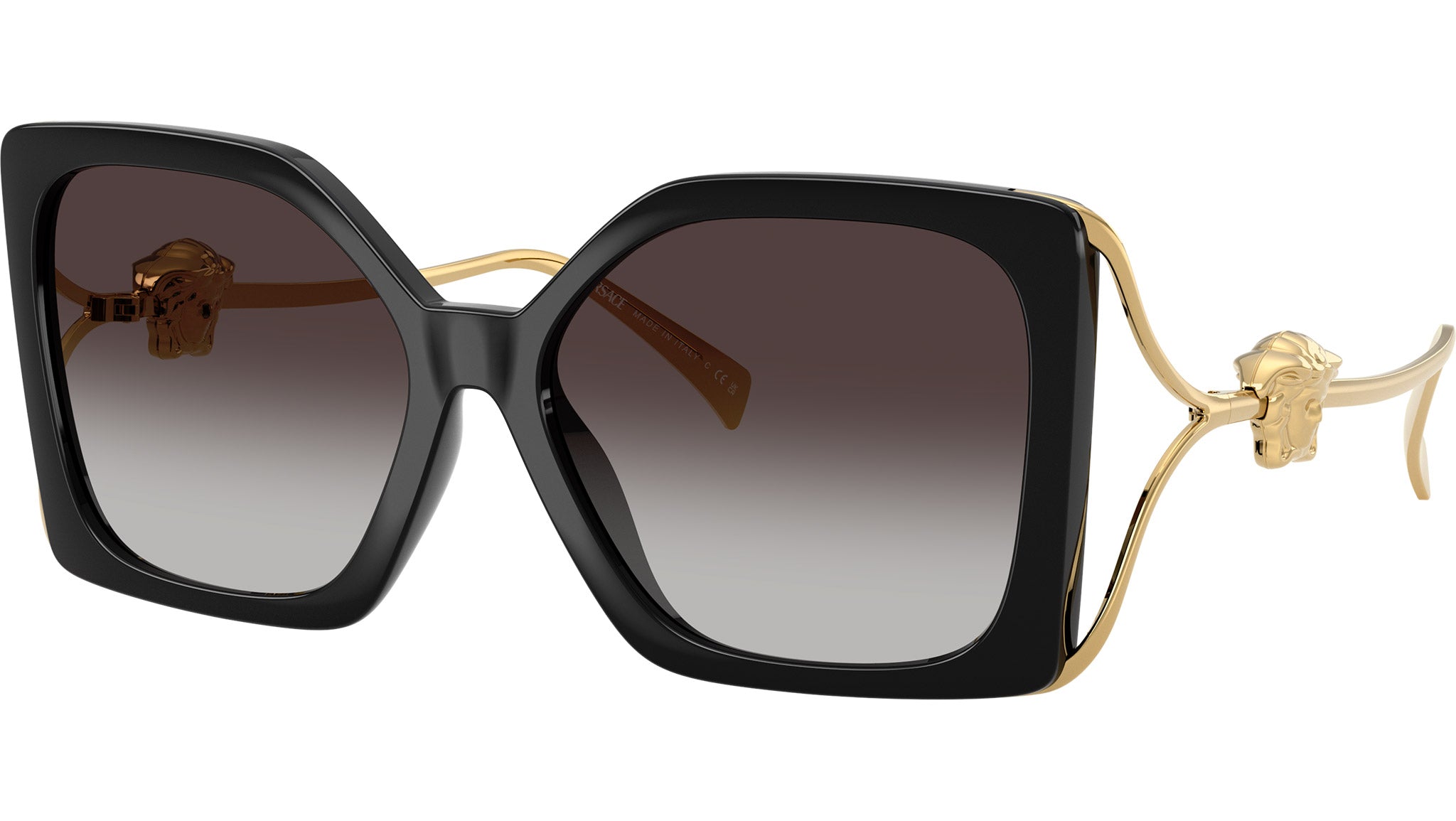 Versace Gold and Black Sunglasses with Gradient Lenses Versace Shield Sunglasses Black with Gradient Lenses main image 2