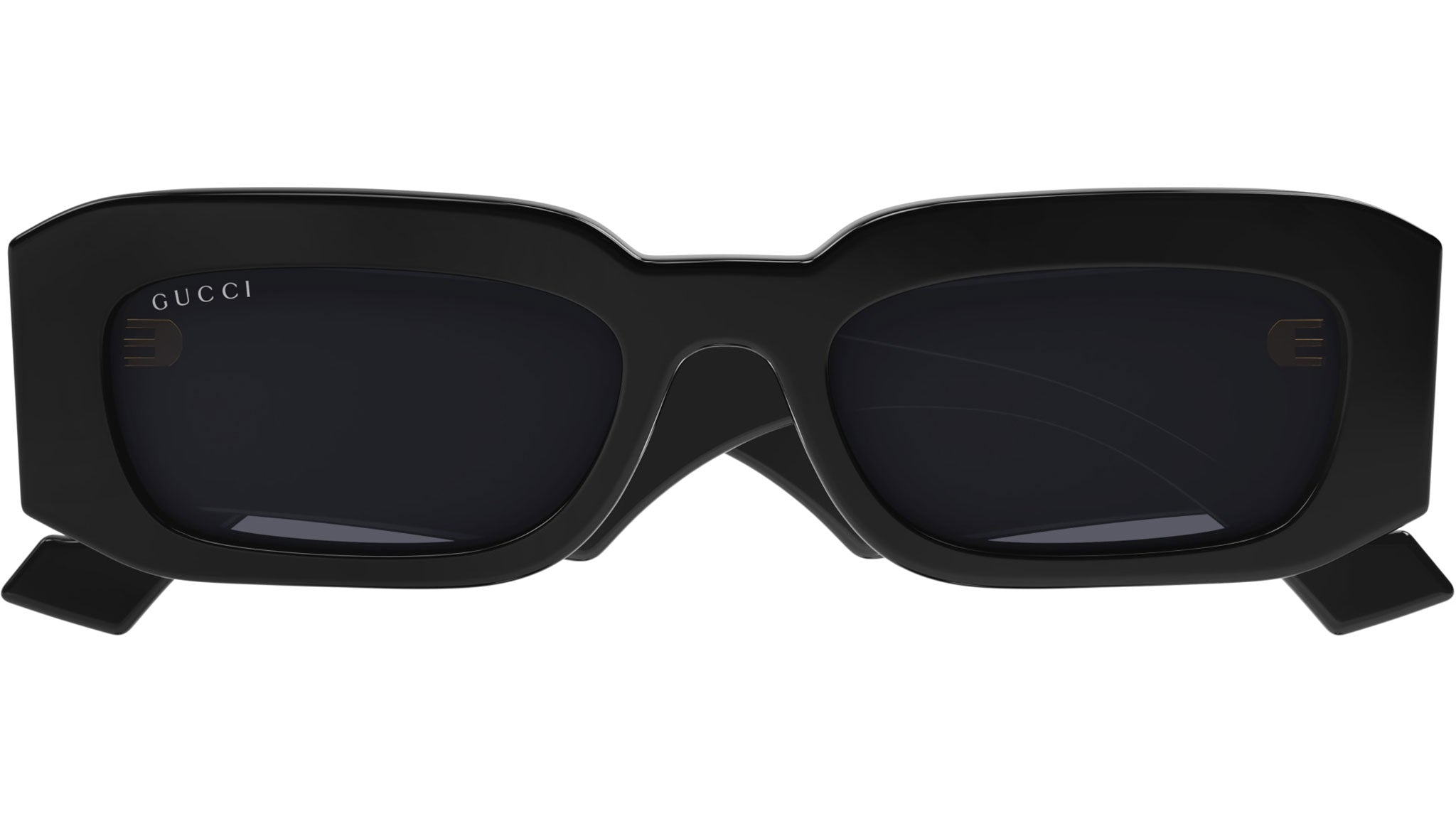 Gucci GG1426S 001 Black Grey Rectangular Sunglasses - eye-oo.com