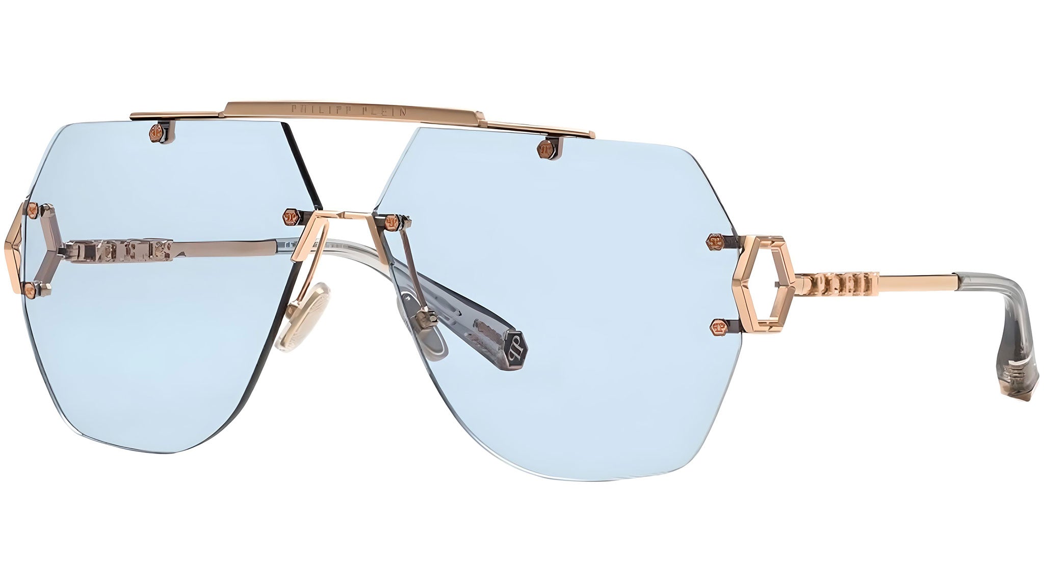 Philipp Plein Sleek 8FCF Sunglasses Rose Gold - eye-oo.com