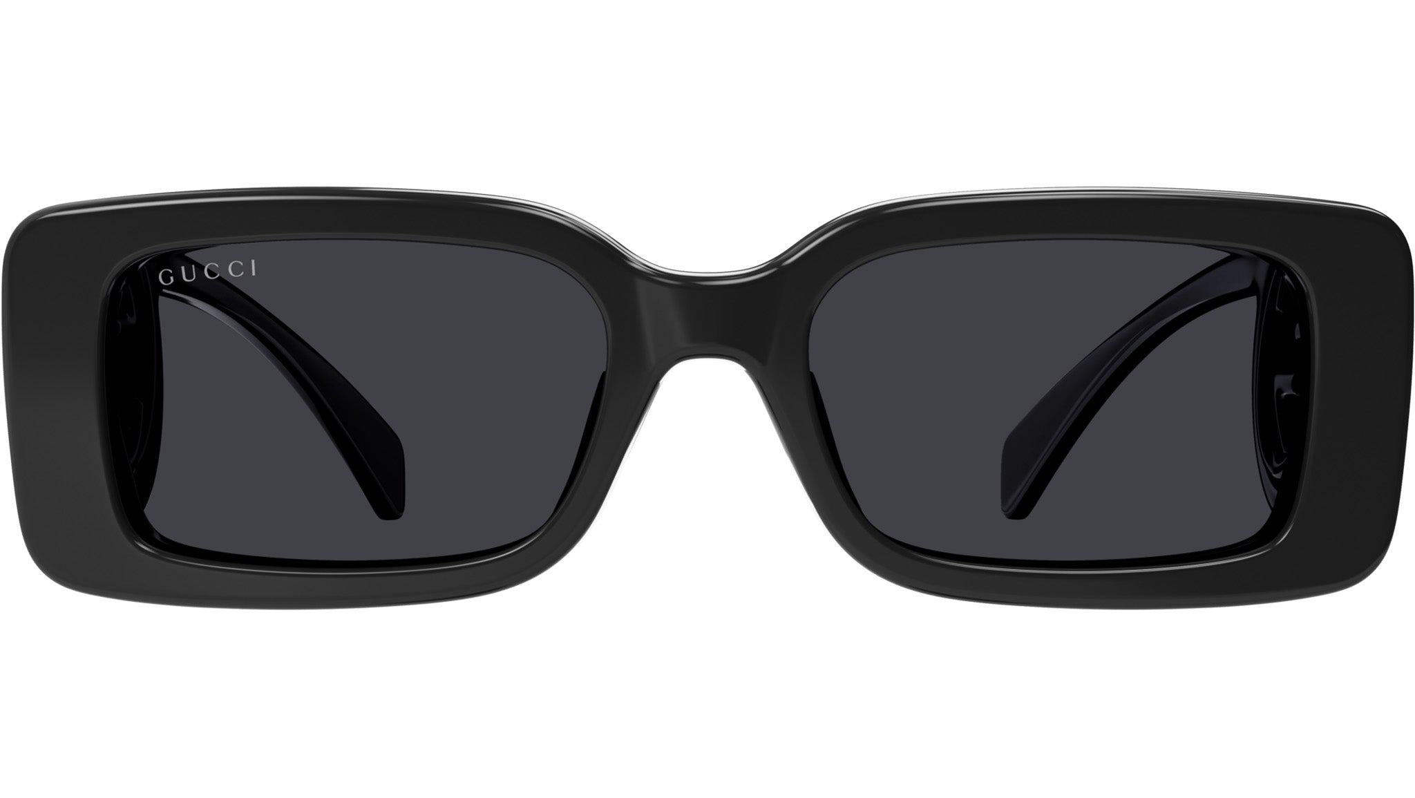 Gucci GG1325S Logo Sunglasses | Shiny Black Frame with Grey Lens