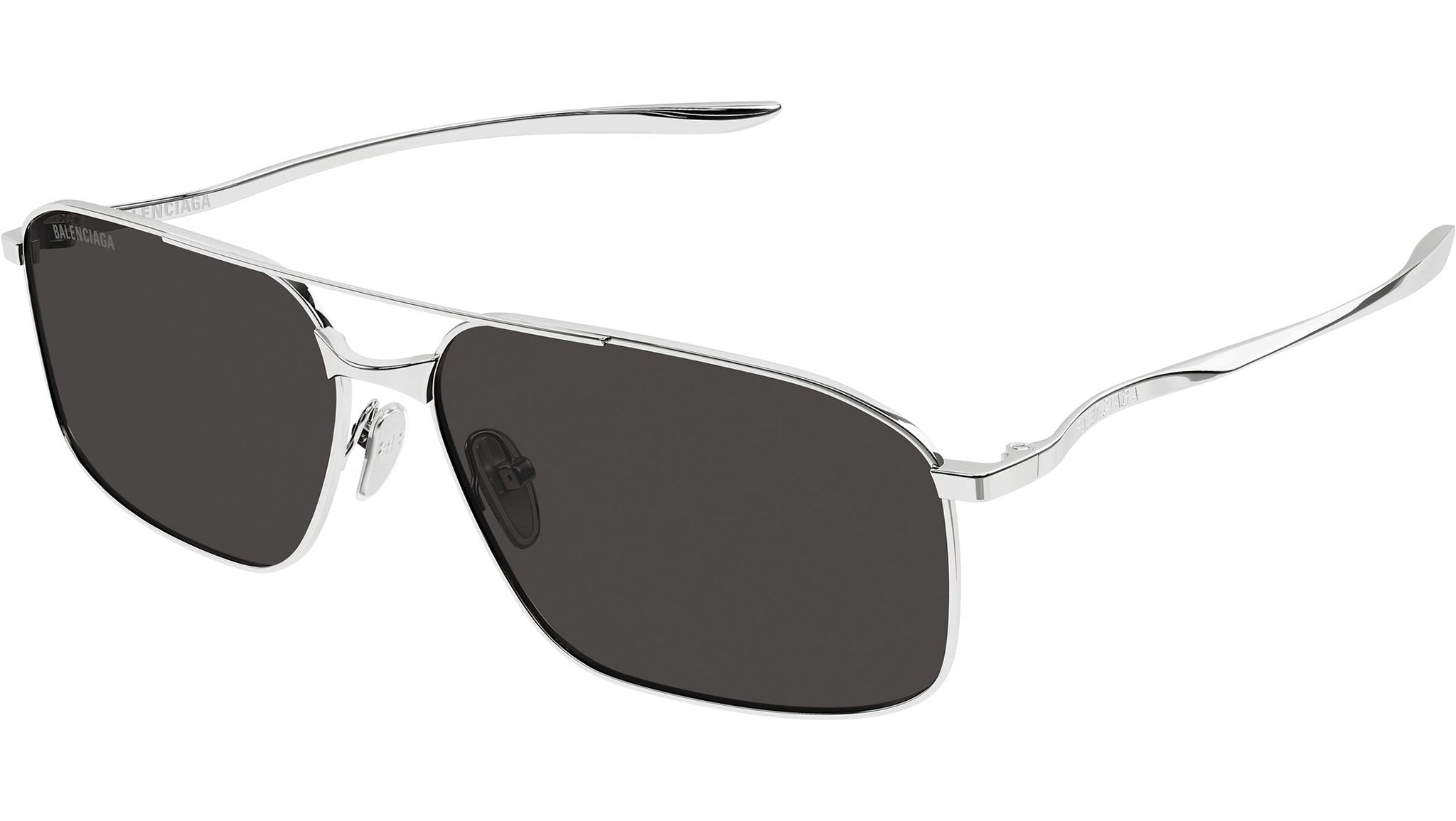 Balenciaga BB0492S Pilot Sunglasses 001 Silver Grey - eye-oo.com