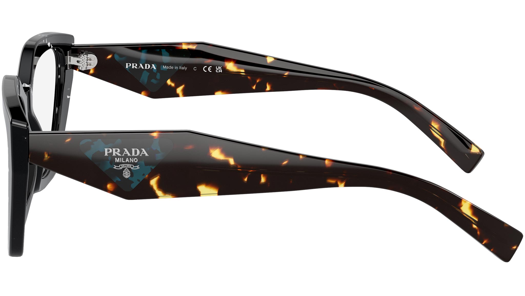 Prada PR 09YV Eyeglasses 15S1O1 Black Crystal - eye-oo.com