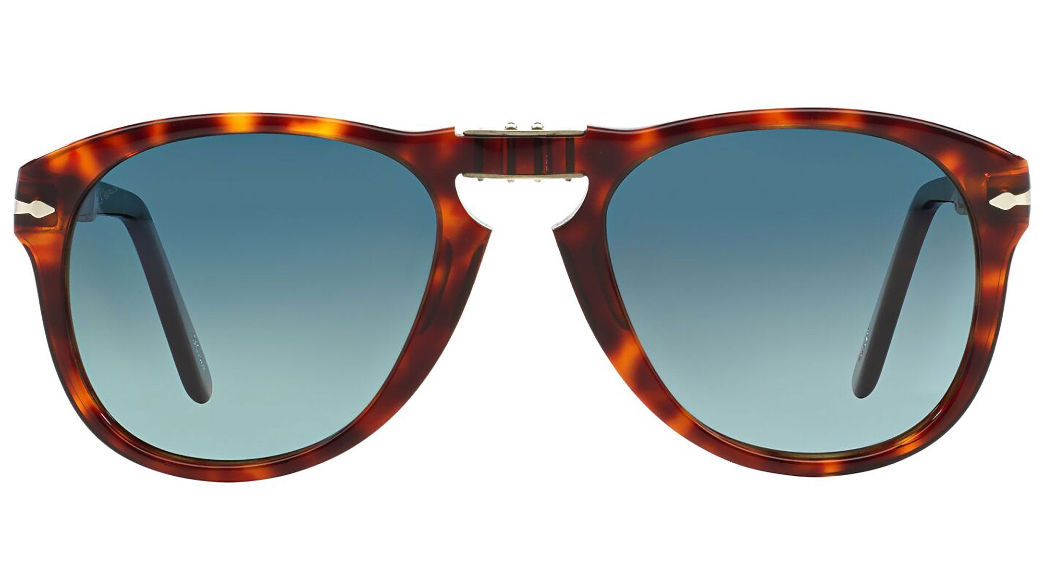 PERSOL sunglasses tortoise shell, blue reflective lenses originally $479.00 Persol PO3373S - Vincent L (53 - 20) with Blue lenses and  main image 3