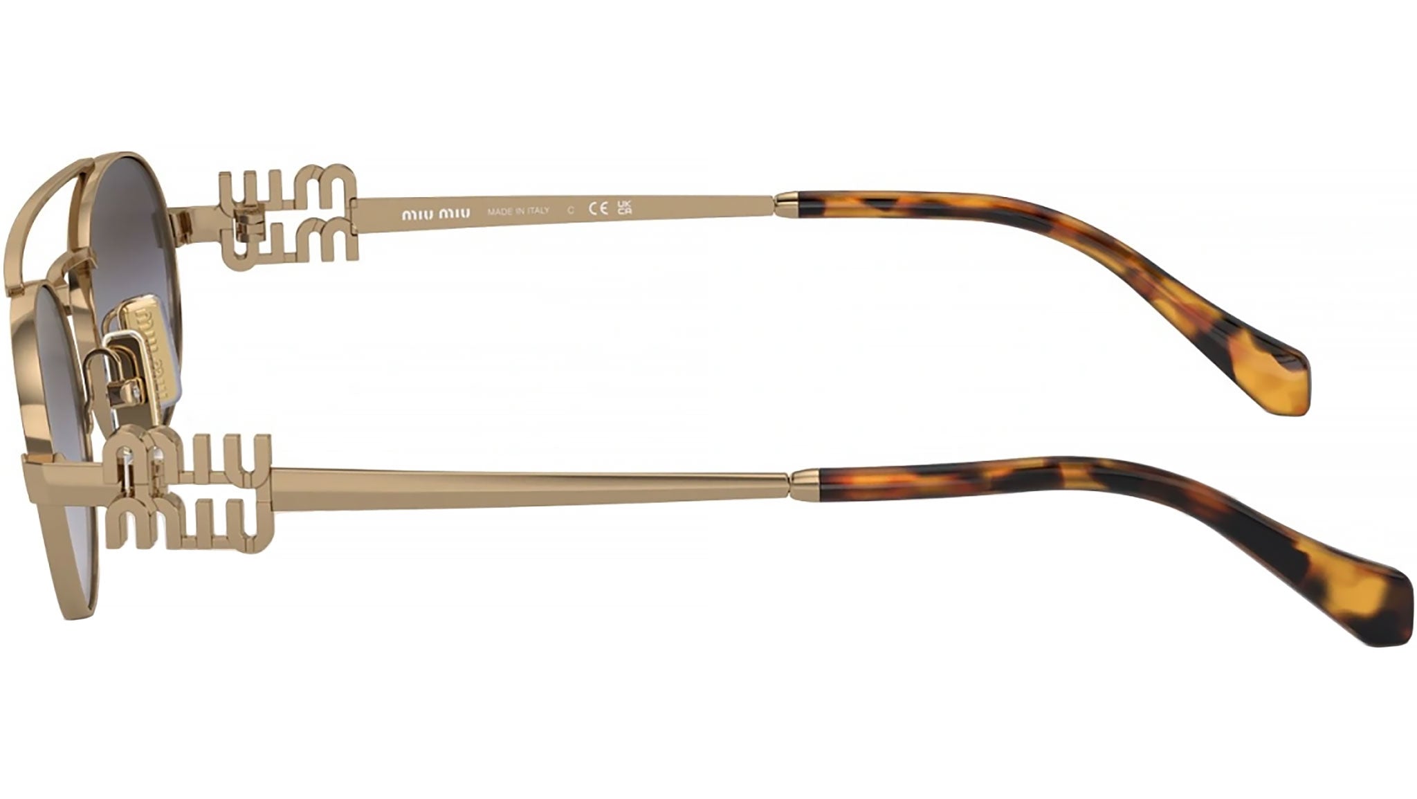 М♡ Miu Miu MU 54ZS Sunglasses 7OE5D1 Gold - eye-oo.com