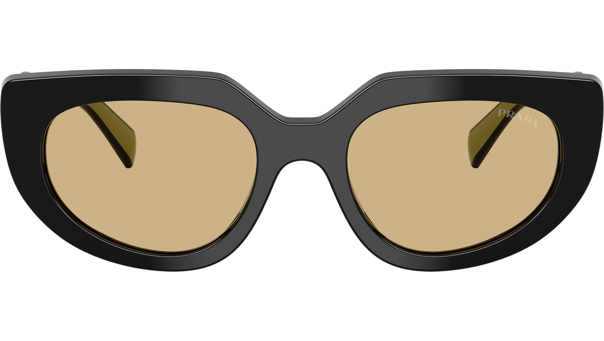 Prada Logo Aviator Cat Eye Black Gold Sunglasses Glasses Y2K 55-18, As Is Sharp lines. Effortless luxury. Prada main image 2