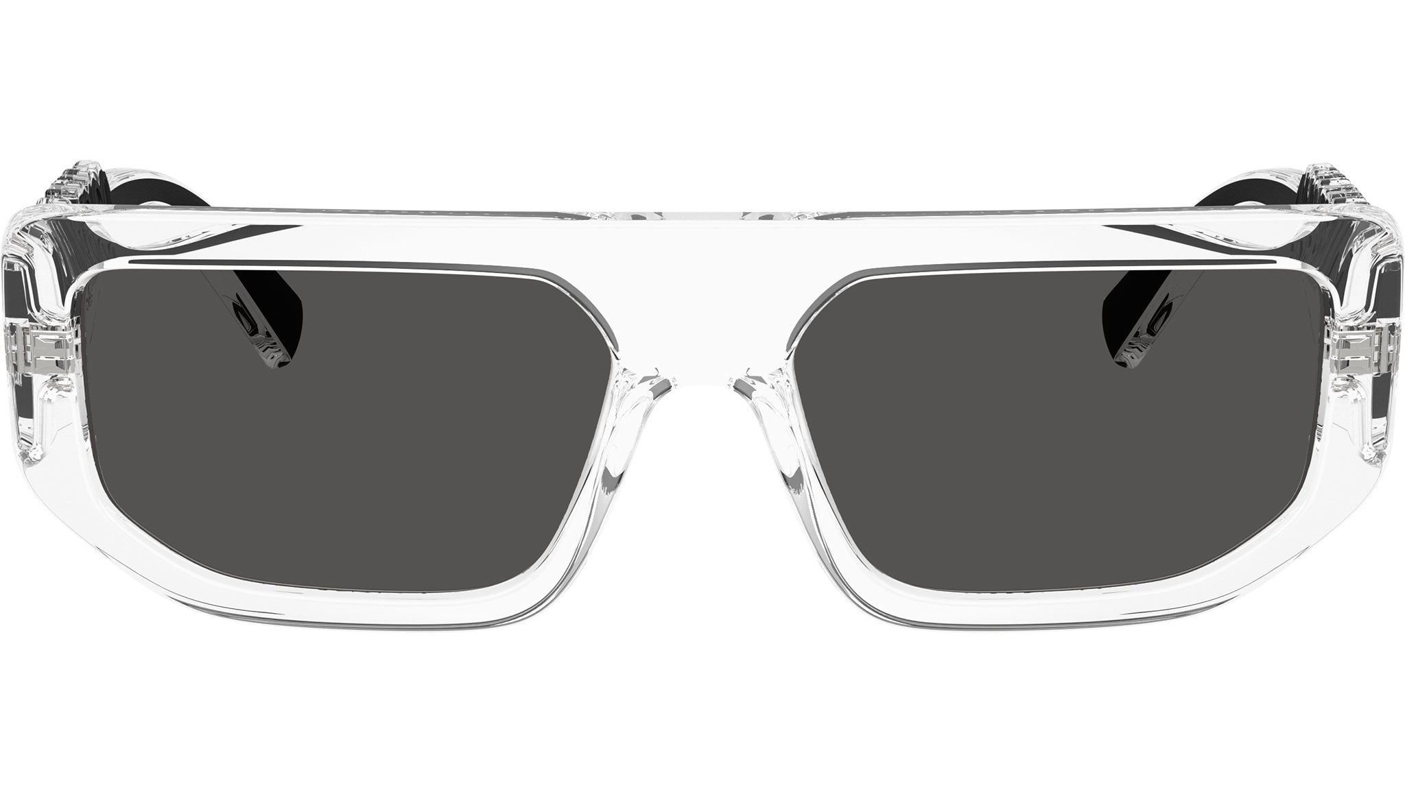 Dolce & Gabbana DG6203 313387 Rectangle Sunglasses - Transparent\\Dark Grey DG6203 Dolce & Gabbana Sunglasses 313387 Crystal - eye-oo.com main image 2