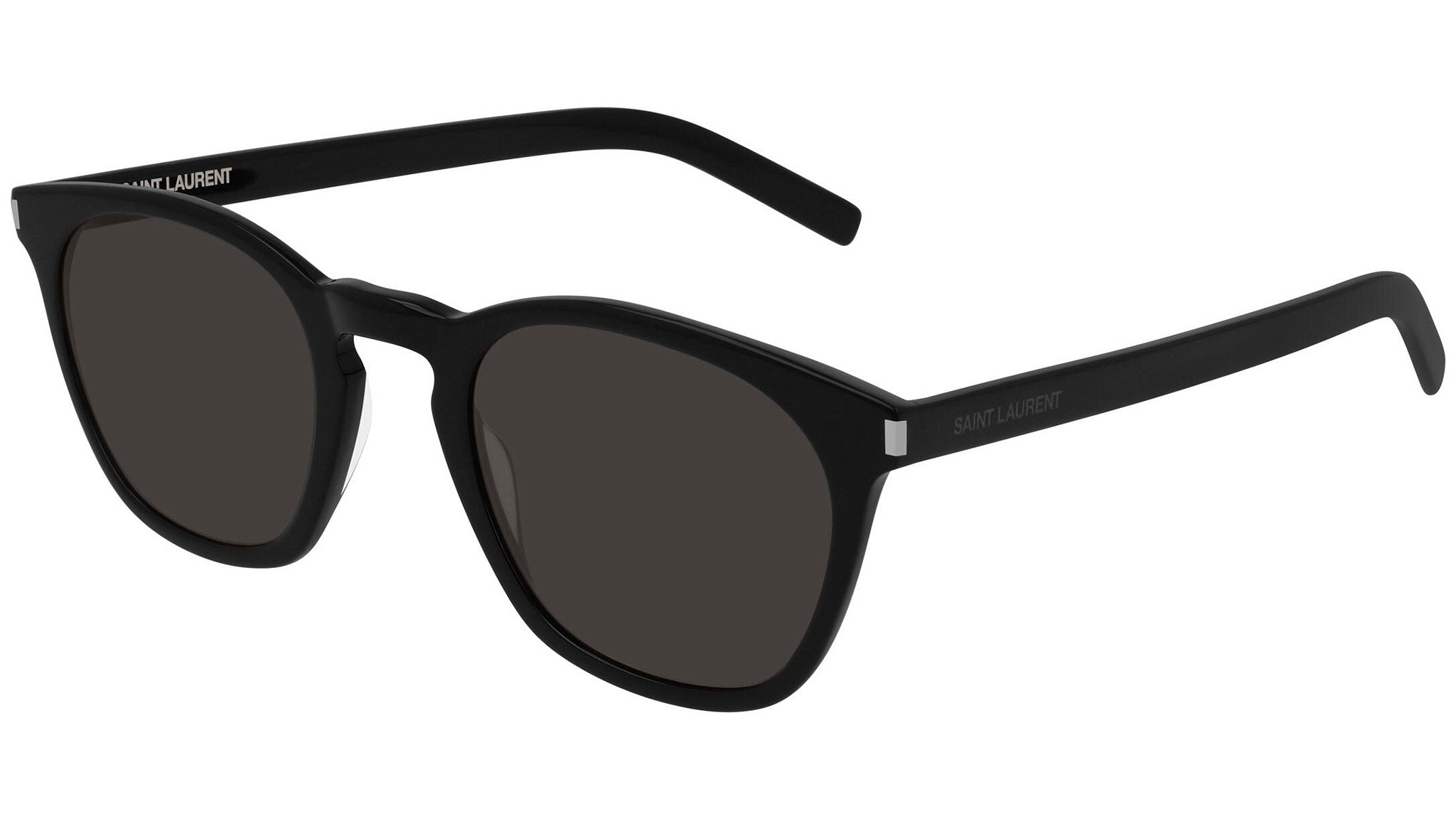 Saint Laurent SL 28 Slim 001 Shiny Black Sunglasses - eye-oo.com
