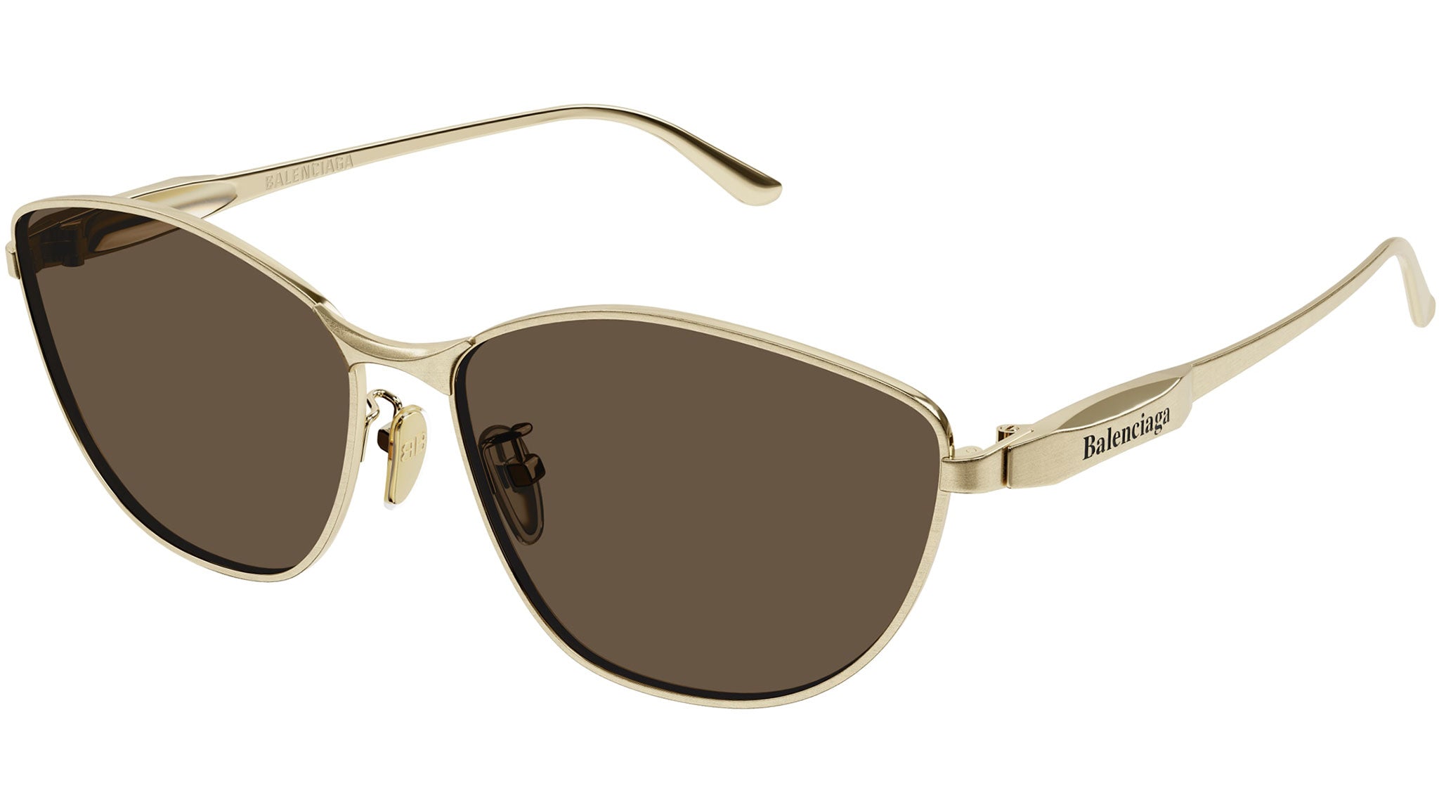 Balenciaga Gold Aviator Sunglasses with Brown Lenses Balenciaga BB0013S 005 Gold Sunglasses – Online Sale UK main image 3