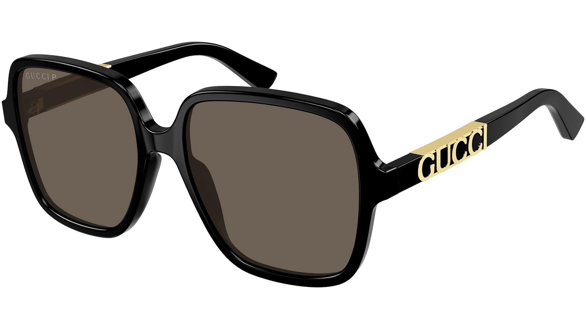 Gucci Black and Brown Sunglasses Gucci GG1830SK 002 Havana Brown Rectangular Sunglasses - eye  main image 3