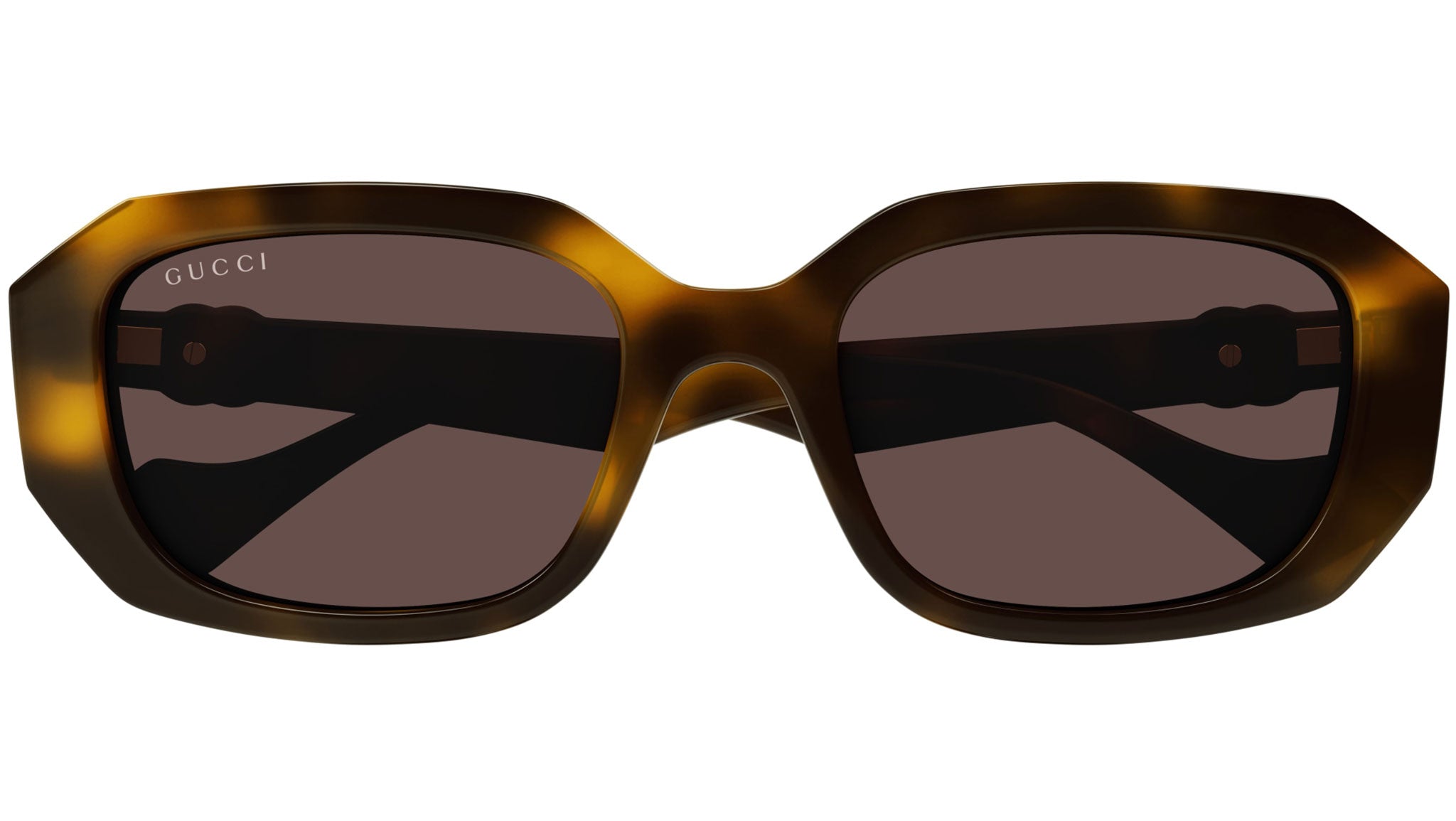 Gucci GG1535S 002 Havana Brown Rectangular Sunglasses - eye-oo.com
