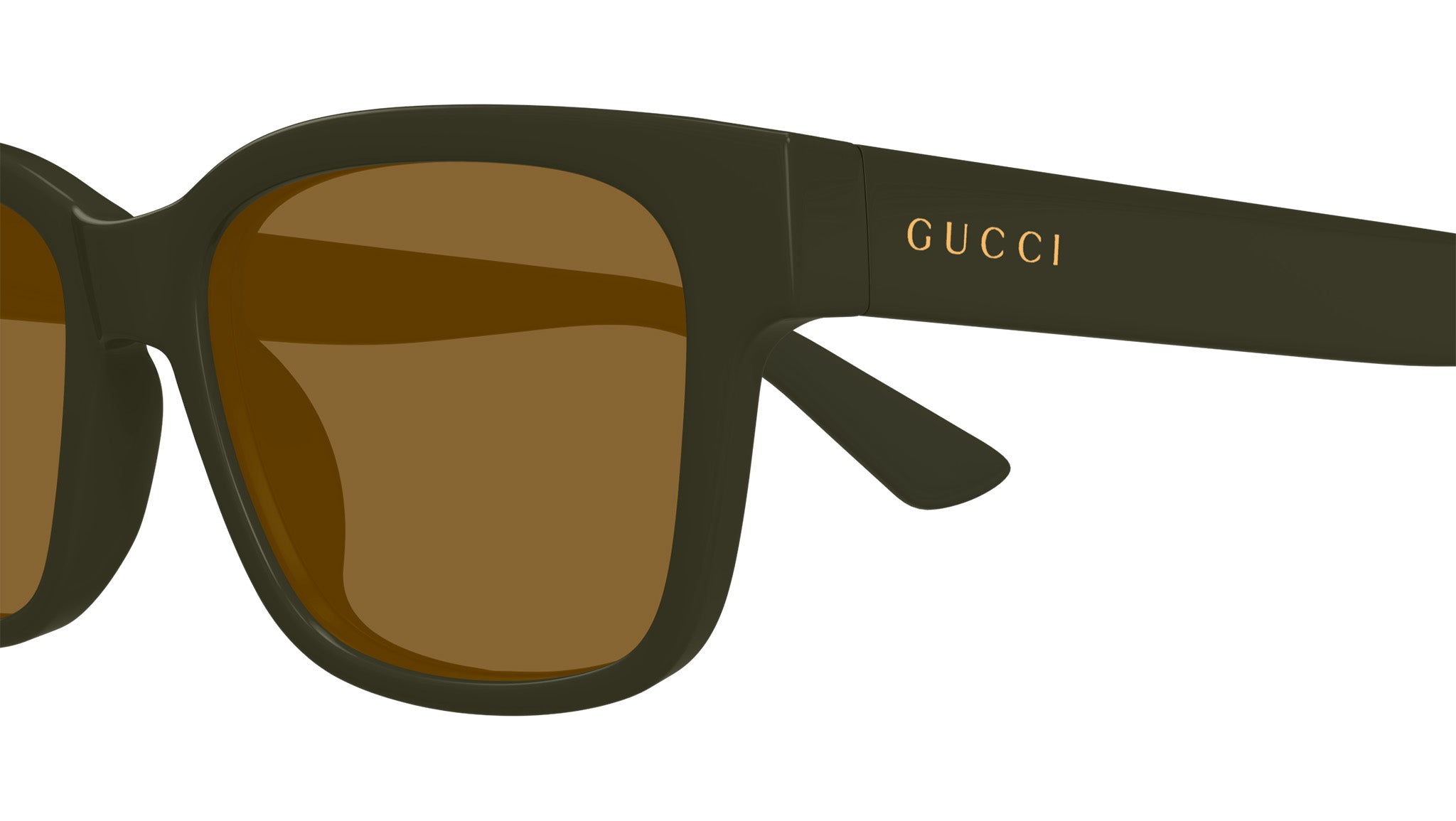 Gucci GG1716S 004 Green Brown Rectangular Sunglasses - eye-oo.com