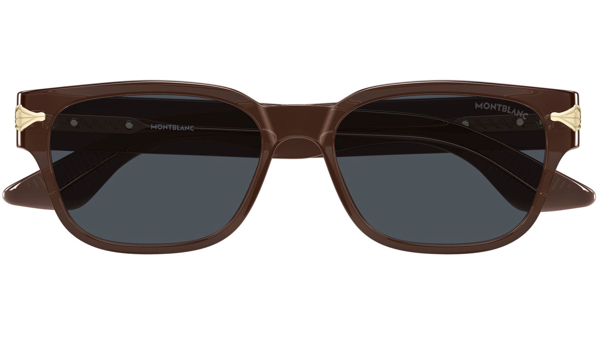 MB0479S Montblanc Rectangular Sunglasses 003 Transparent Brown 