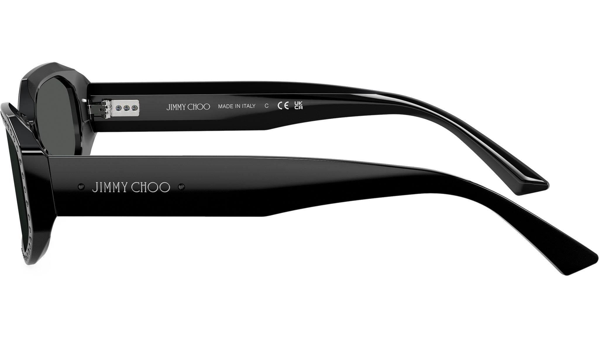 シェイキーウーマン JC5021BU Jimmy Choo Sunglasses 501787 Black / Crystal Jet - eye-oo.com