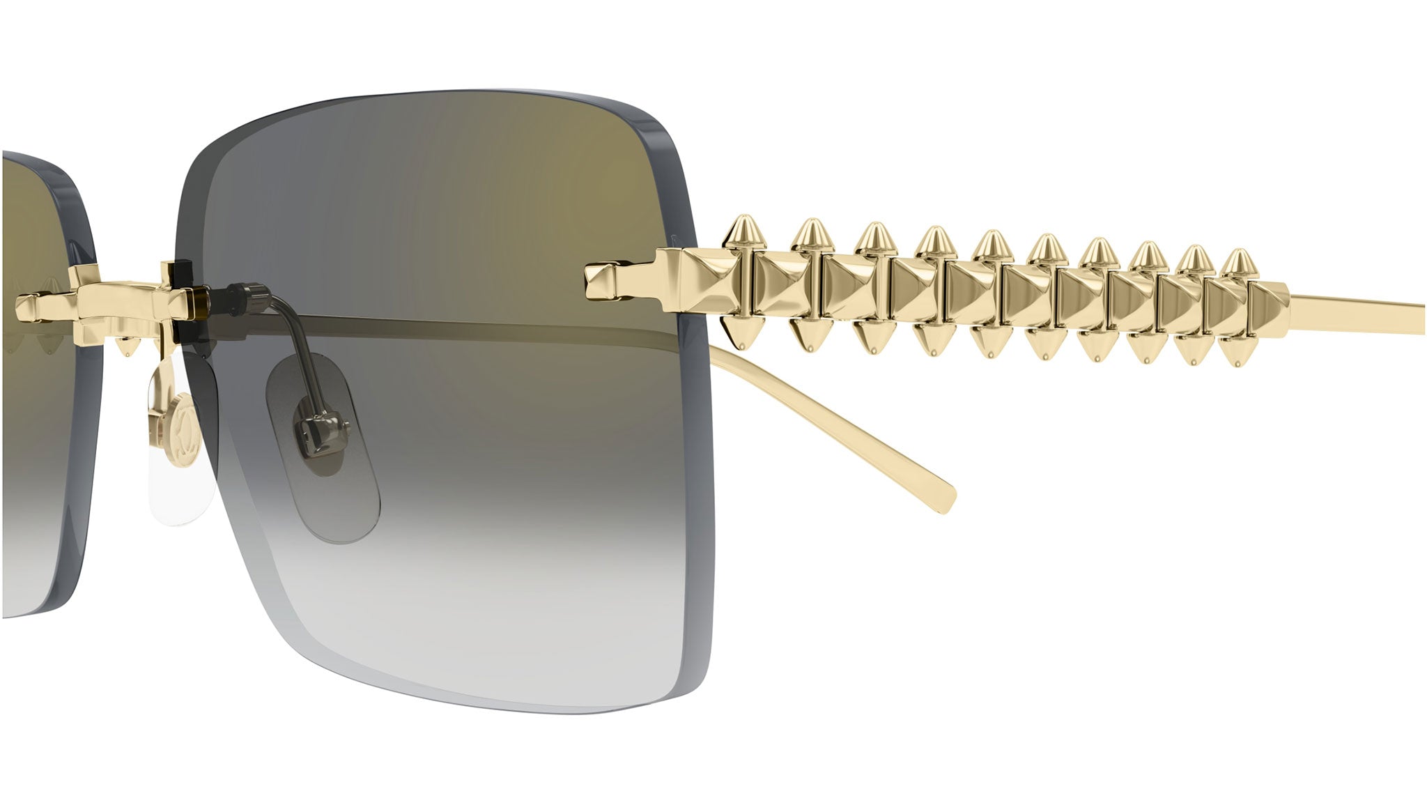 Cartier CT0545S 001 Sunglasses Gold Gold Grey - eye-oo.com