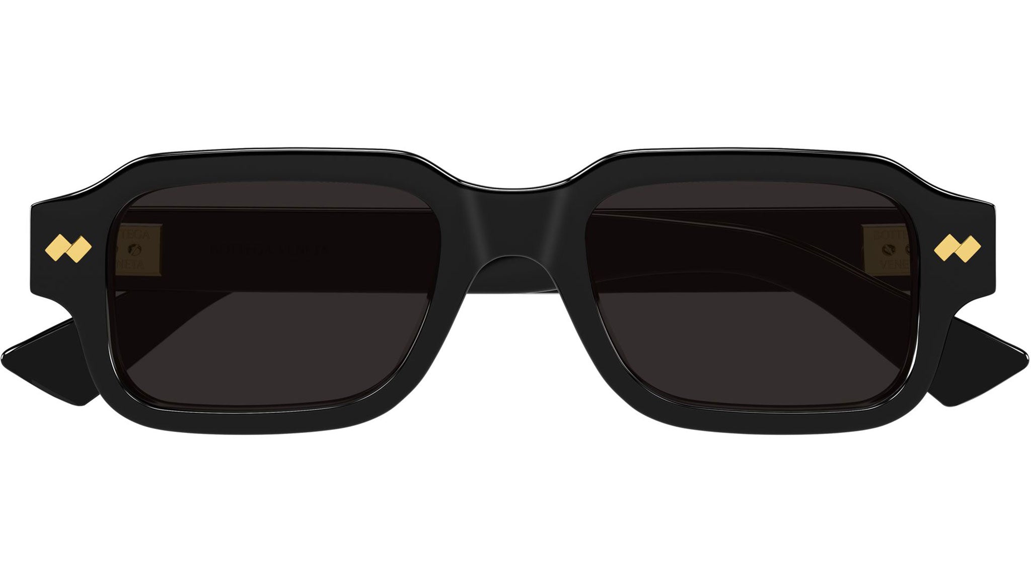 BV1442S Bottega Veneta Rectangular Sunglasses 001 Black - eye-oo.com