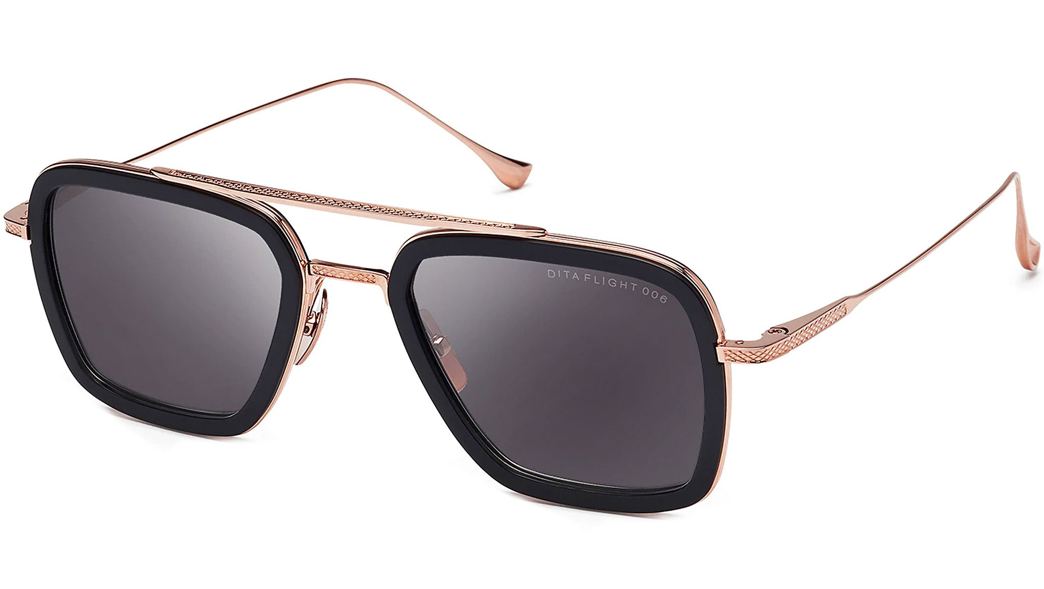 DITA Rose Gold Frame Sunglasses with mirrored Lenses and Black Case LSA-333 | Rose Gold—Matte Black with Brown Polarized Land Lens main image 4
