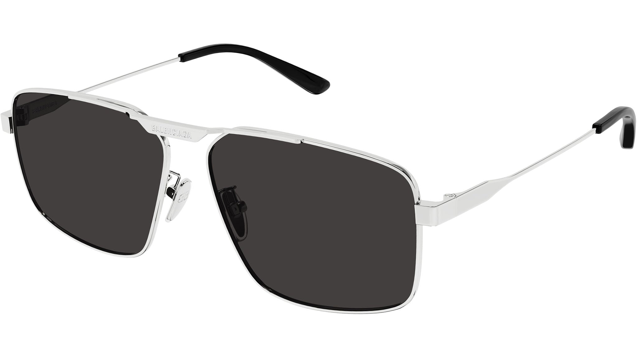 BB0418SK Balenciaga Pilot Sunglasses 002 Silver - eye-oo.com