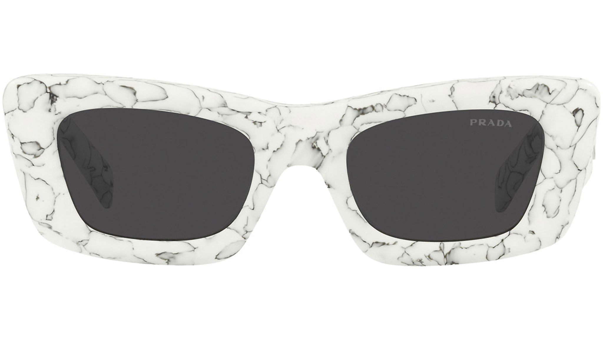 Prada Matte White Marble Sunglasses PR 13ZS | Dark Grey Lens | eye