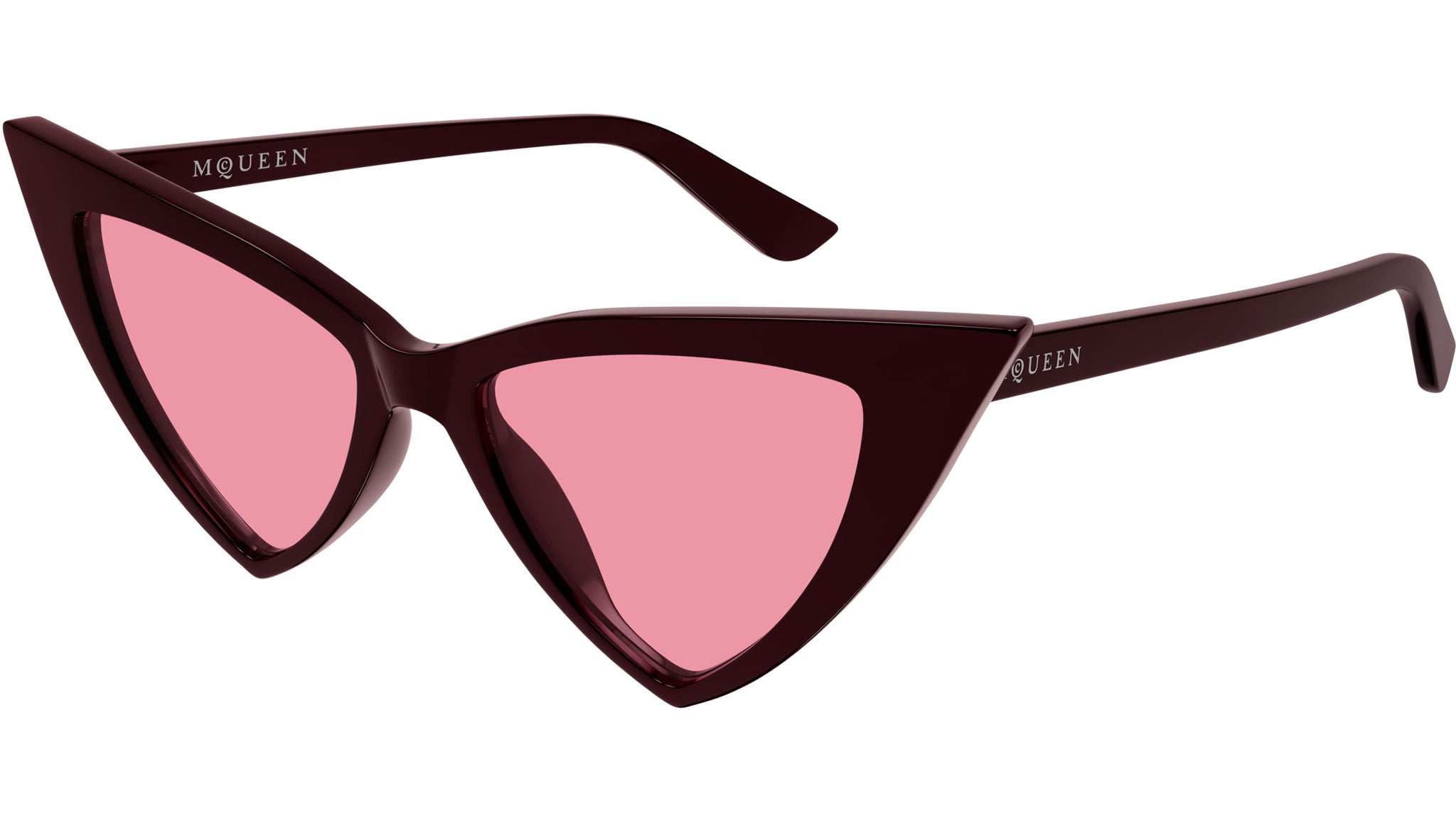 ?Alexander McQueen Red/Pnk Havana Cat Eye Sunnies Alexander McQueen® AM0399SA Wayfarer Sunglasses EuroOptica™ main image 3