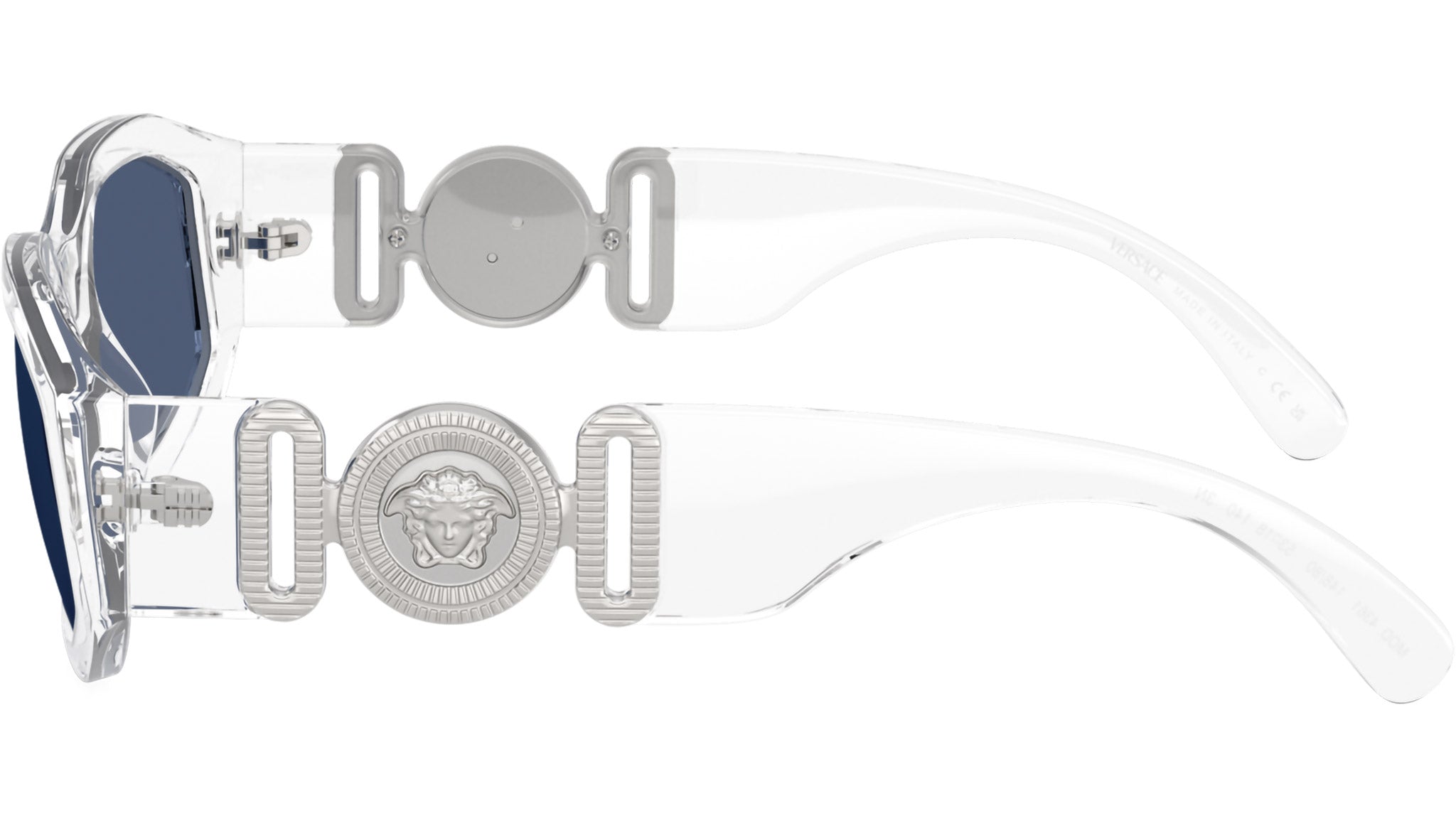 NEW Versace VE4361 148/80 Medusa Biggie Crystal Dark Blue Rectangle Sunglasses Versace VE4361 Biggie M (53 - 18) with Grey lenses and White  main image 3