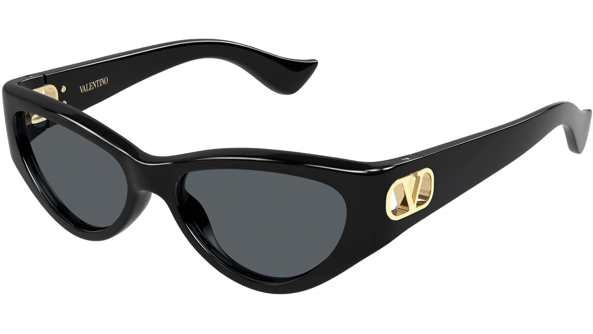 Valentino VG0014S Sunglasses 001 Black Grey Cat Eye - eye-oo.com