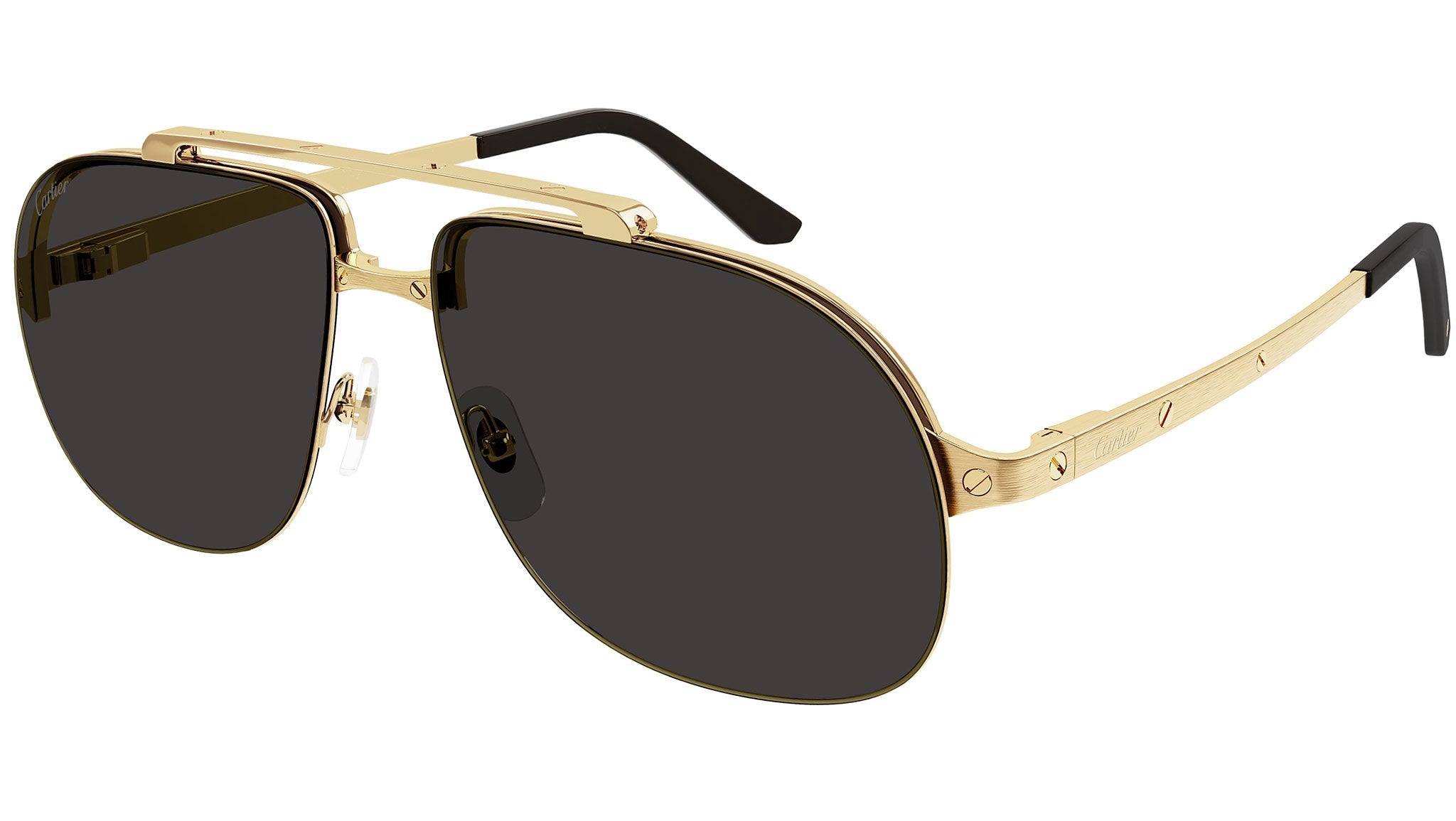 must de Avenue Fifth Saks | Sunglasses Square 53MM Cartier De Première Cartier ケース付き ゴールドサングラス Cartier 小物