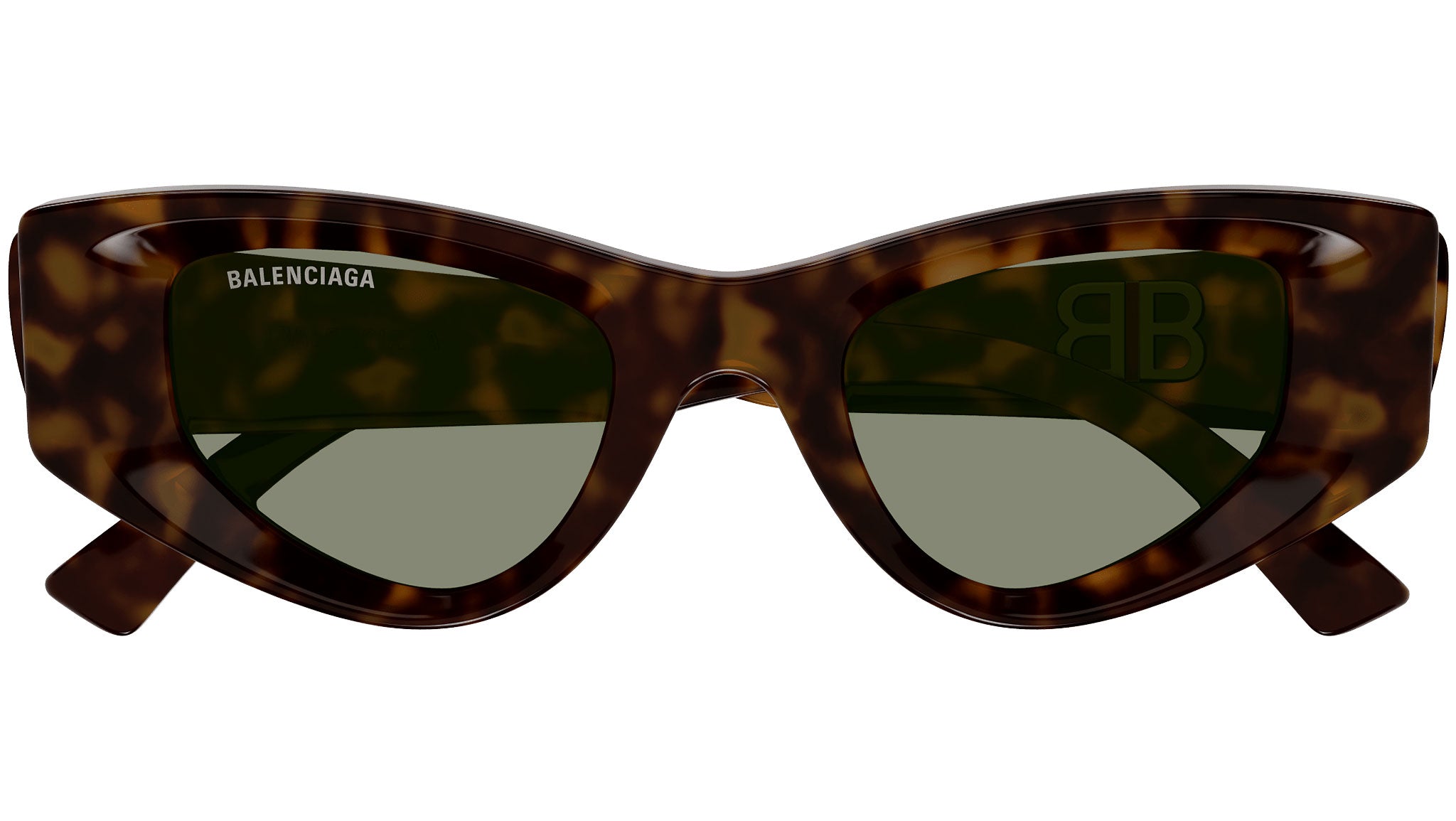 NEW BALENCIAGA SUNGLASSES BB0243S 002 CAT EYE WOMEN EYEWEAR Balenciaga BB0243S 002 Havana Green Sunglasses - eye-oo.com main image 3