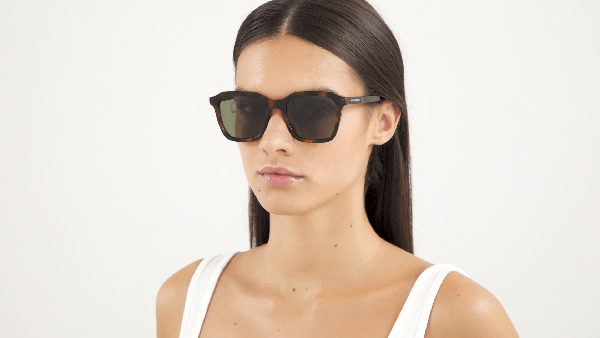 Saint Laurent SL 457 002 Shiny Havana Sunglasses - eye-oo.com