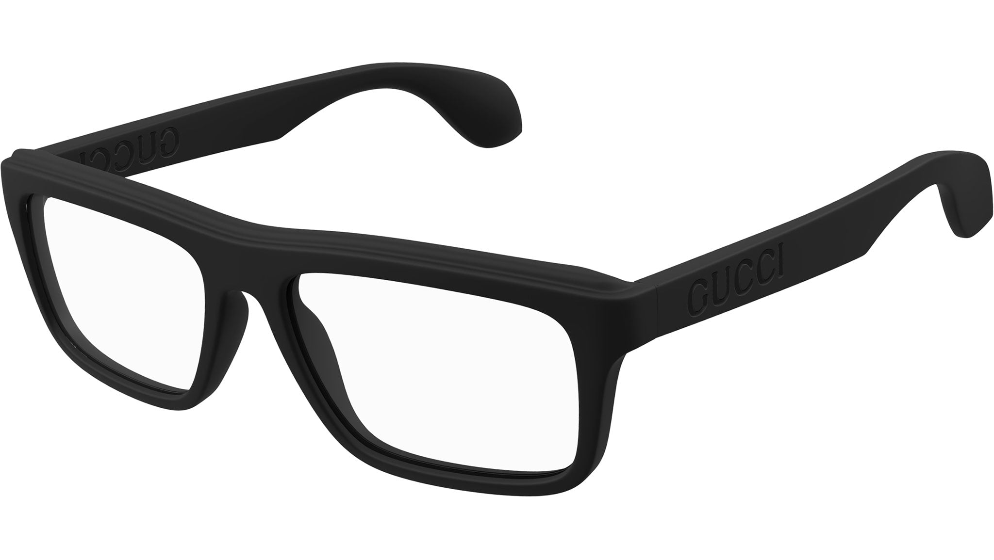 Gucci GG1572O 001 Black Rectangular Glasses - eye-oo.com