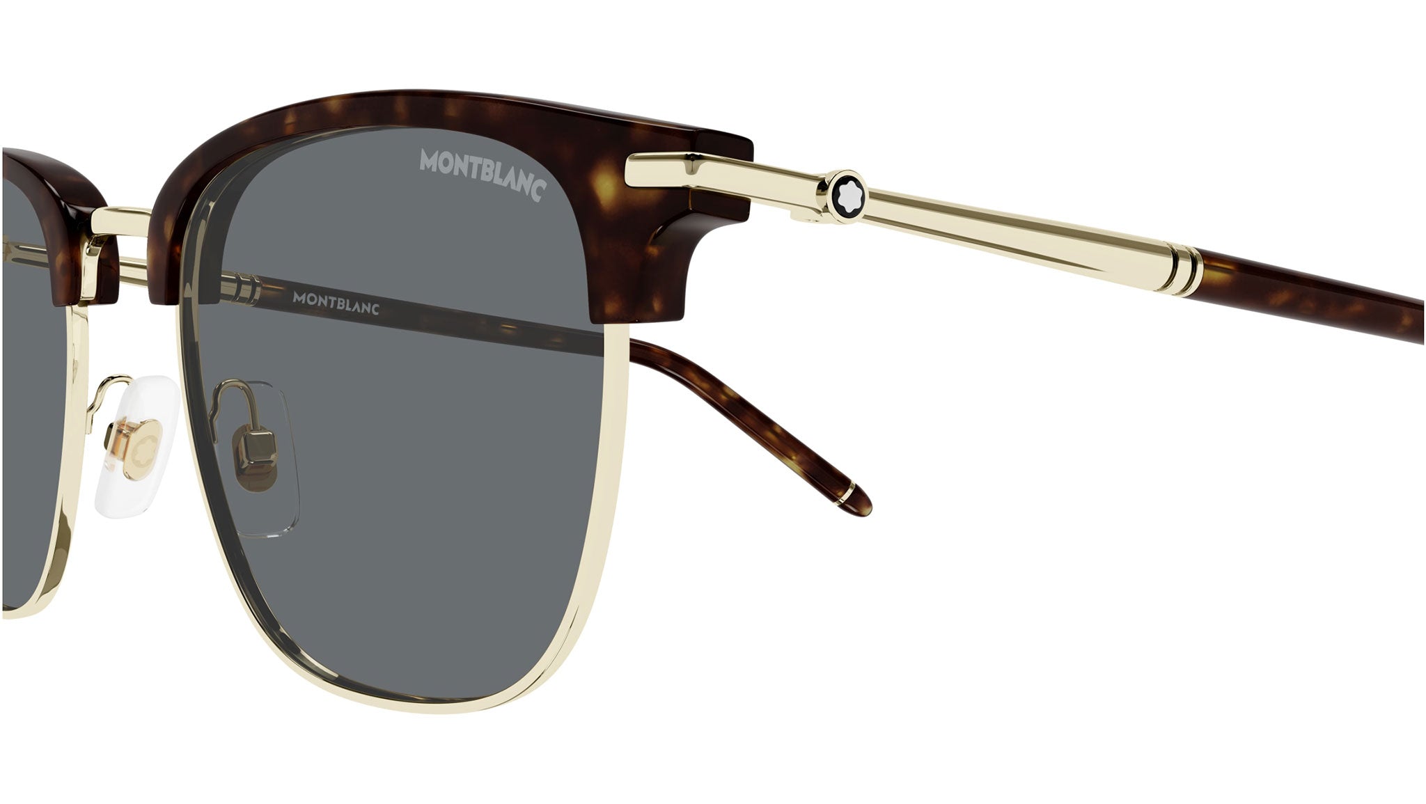 MB0242S Montblanc Rectangular Sunglasses 009 Havana - eye-oo.com