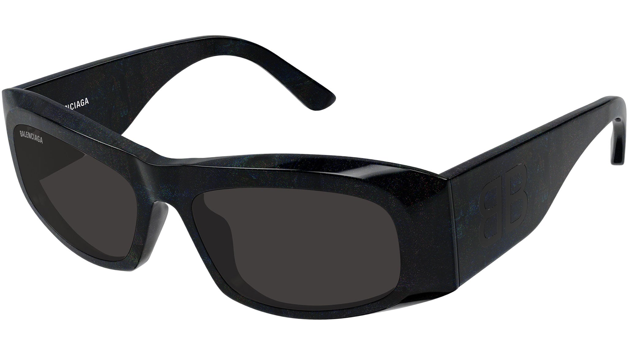 BB0395S Balenciaga Rectangular Sunglasses 003 Black - eye-oo.com