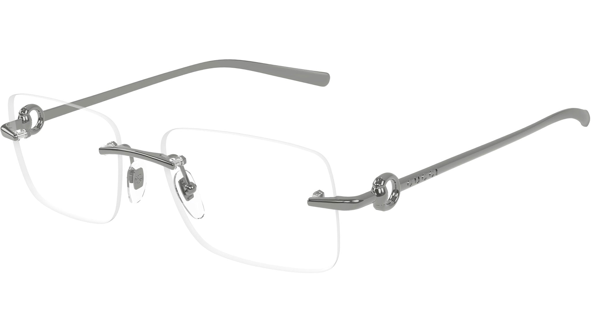 Gucci GG1703O 001 Ruthenium Rectangular Glasses - eye-oo.com