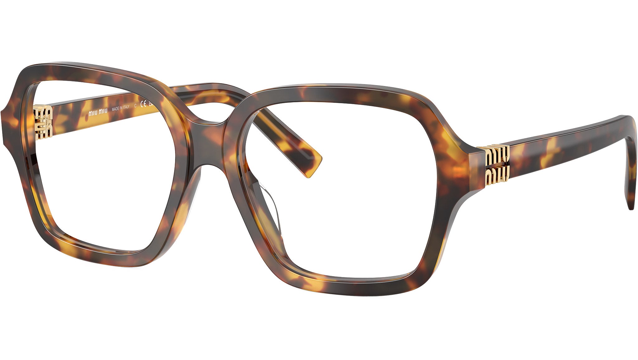 Miu Miu MU03YV Glasses 14L1O1 Havana Honey - eye-oo.com