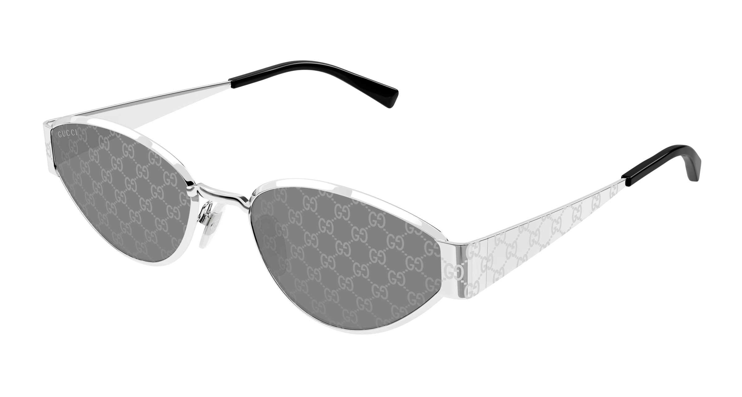Gucci GG1853S 002 Geometric Sunglasses Silver - eye-oo.com display picture 2