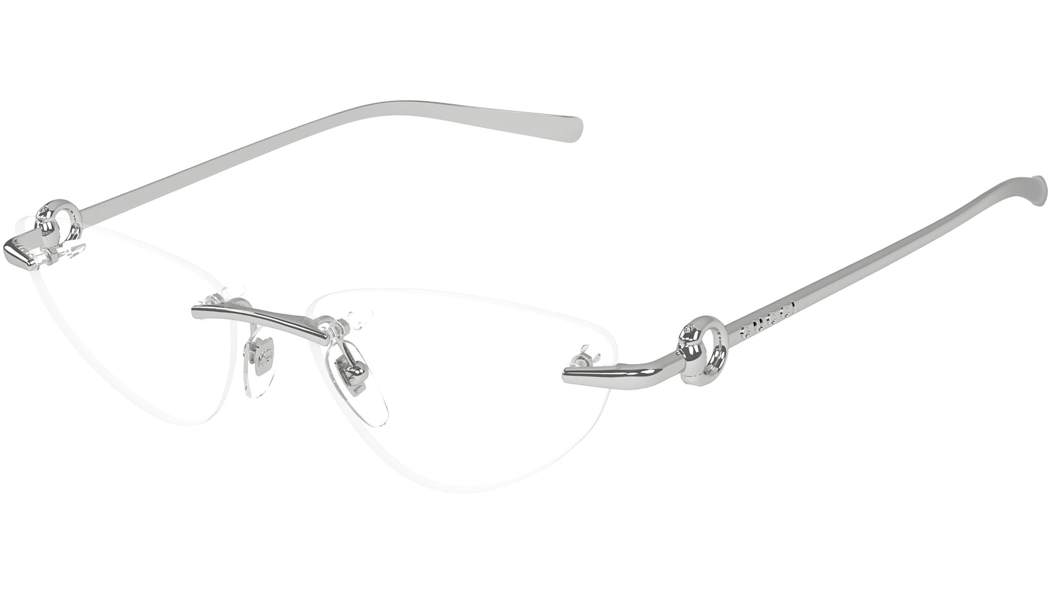 Gucci Eyeglasses GG1702O 001 Shiny Shiny Silver - eye-oo.com