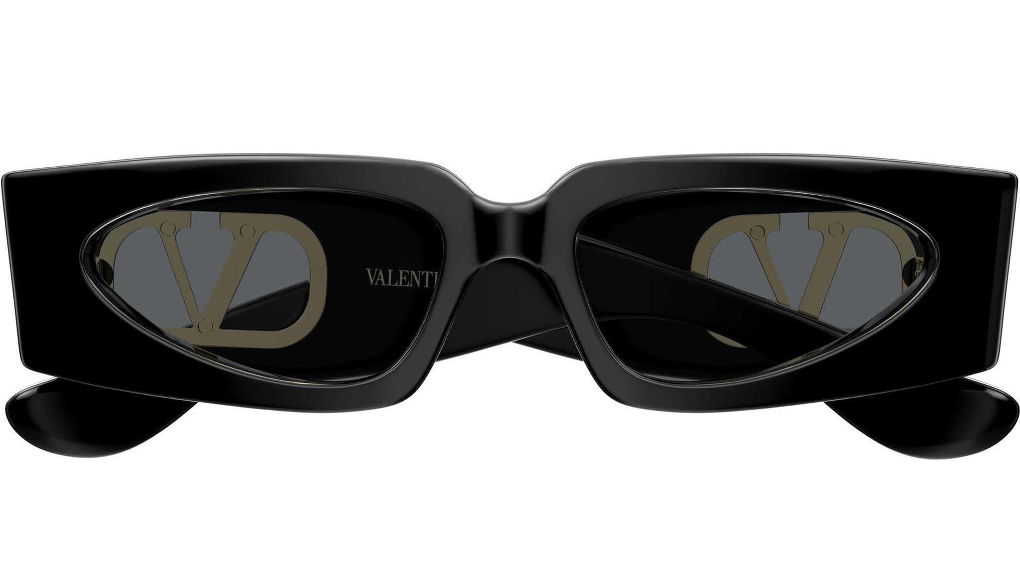 Valentino VG0001S Sunglasses 001 Black Grey Rectangular - eye-oo.com