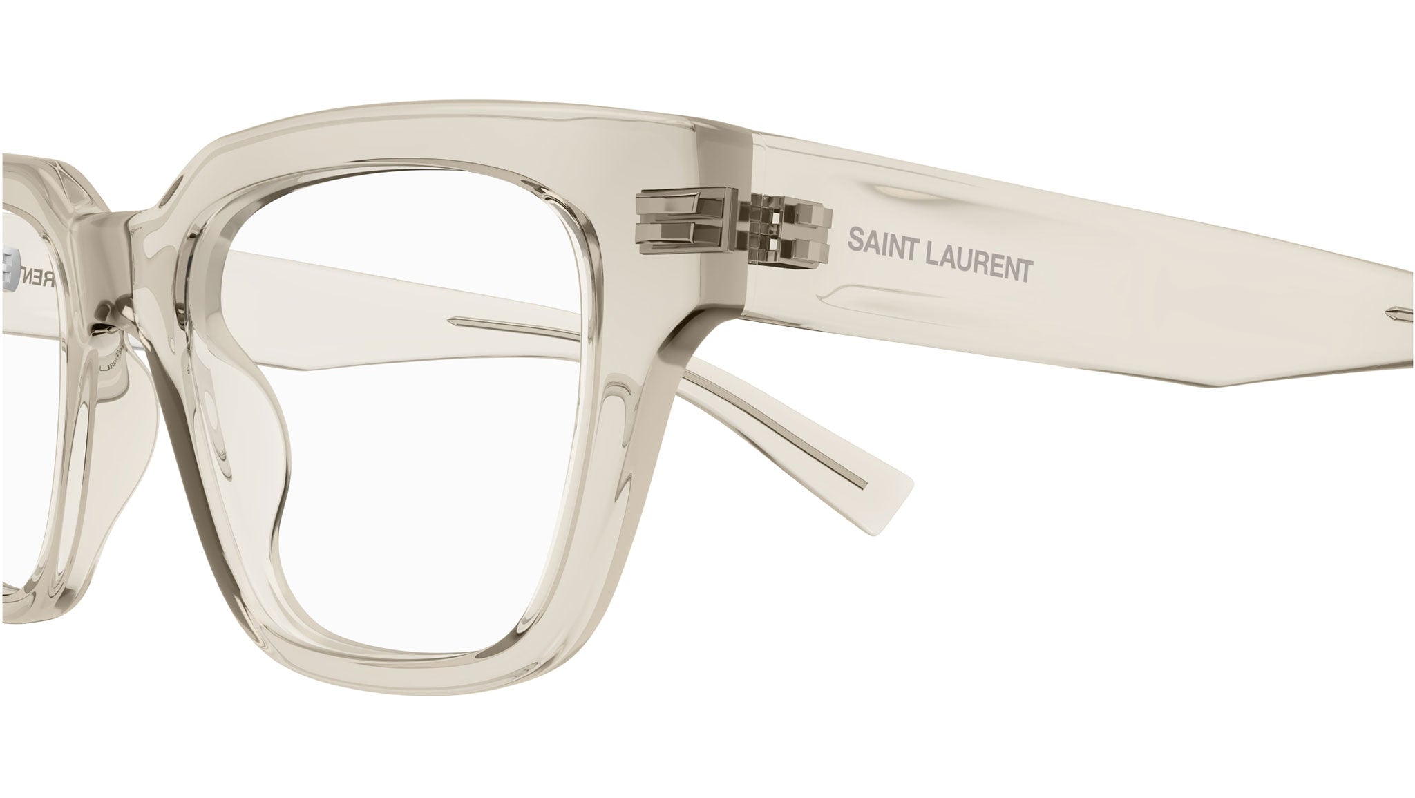 セ*ィ様 SAINT LAURENT Saint Laurent SL 804 Eyeglasses 004 Beige Transparent - eye-oo.com