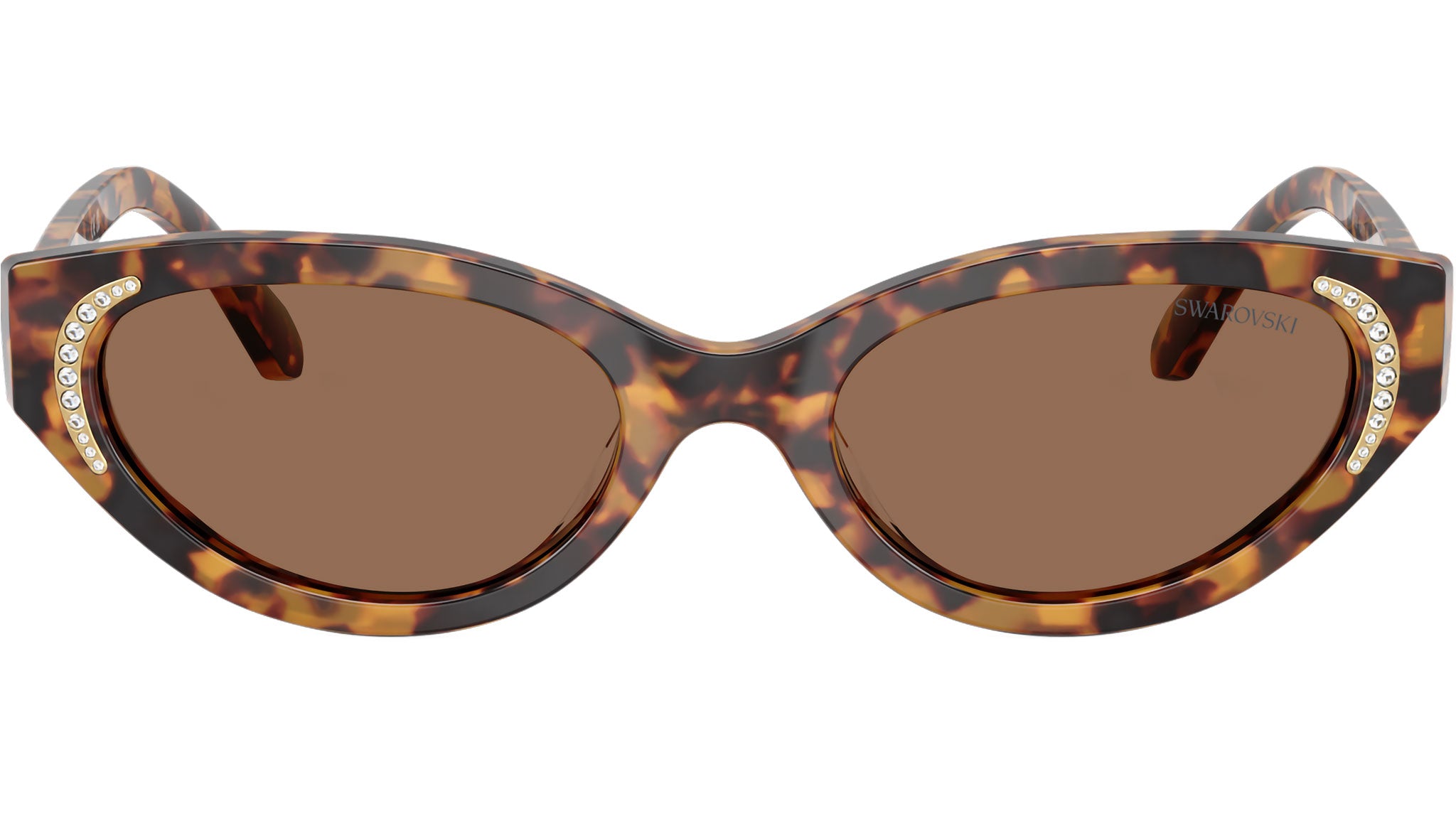 Swarovski Dark Havana cat eye gold metal and Tortoise Shell Sunglasses NWT Swarovski Gold Women main image 3