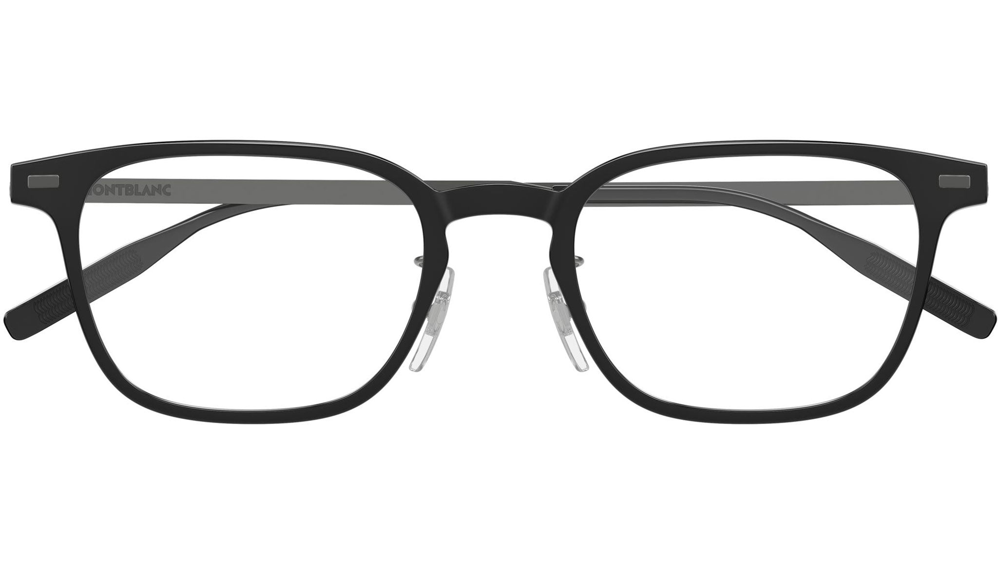 MB0467OL Montblanc Rectangular Glasses Shiny Black - eye-oo.com