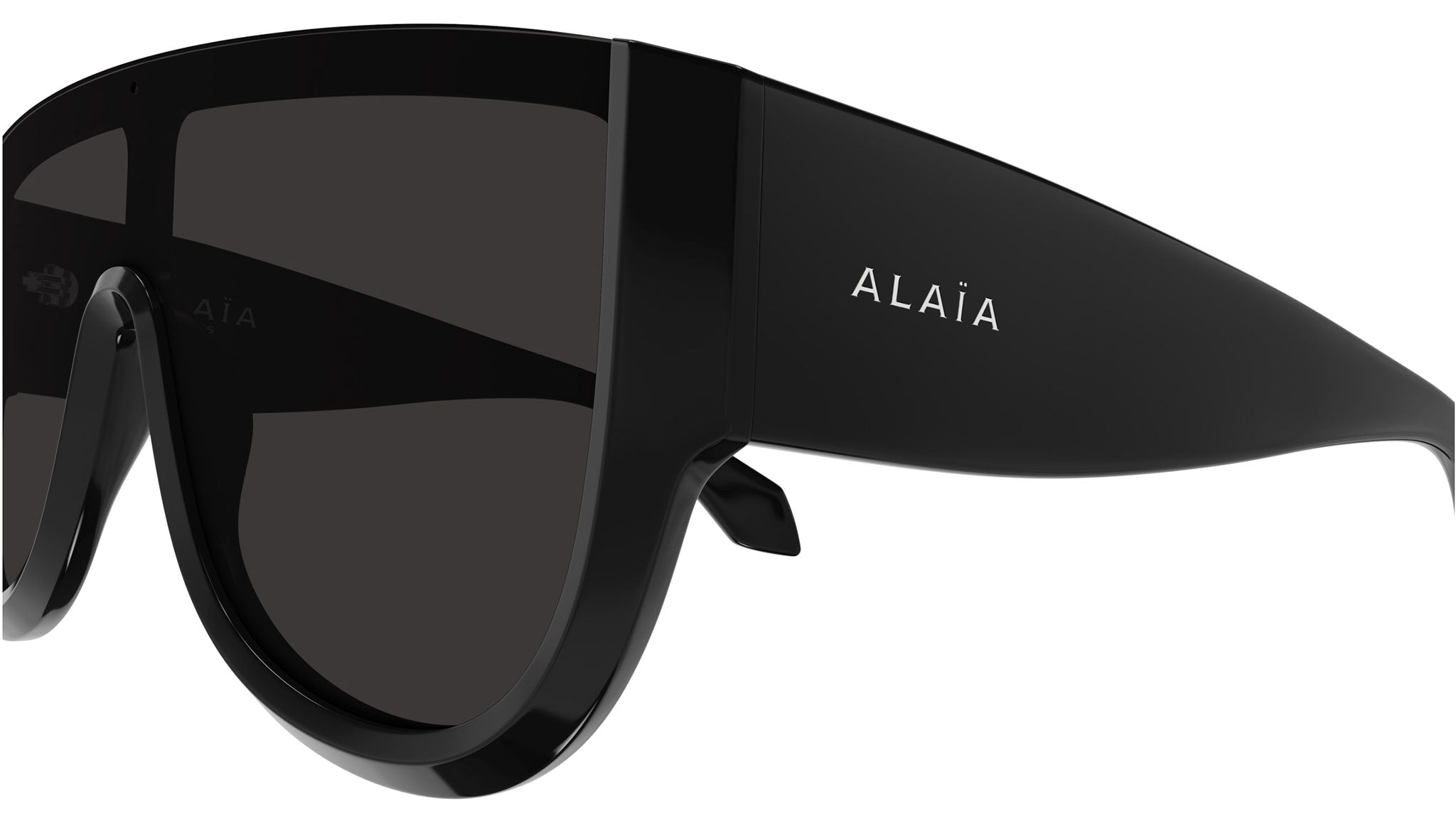 aina様 AA0087S Azzedine Alaïa Shield Sunglasses 001 Black - eye-oo.com