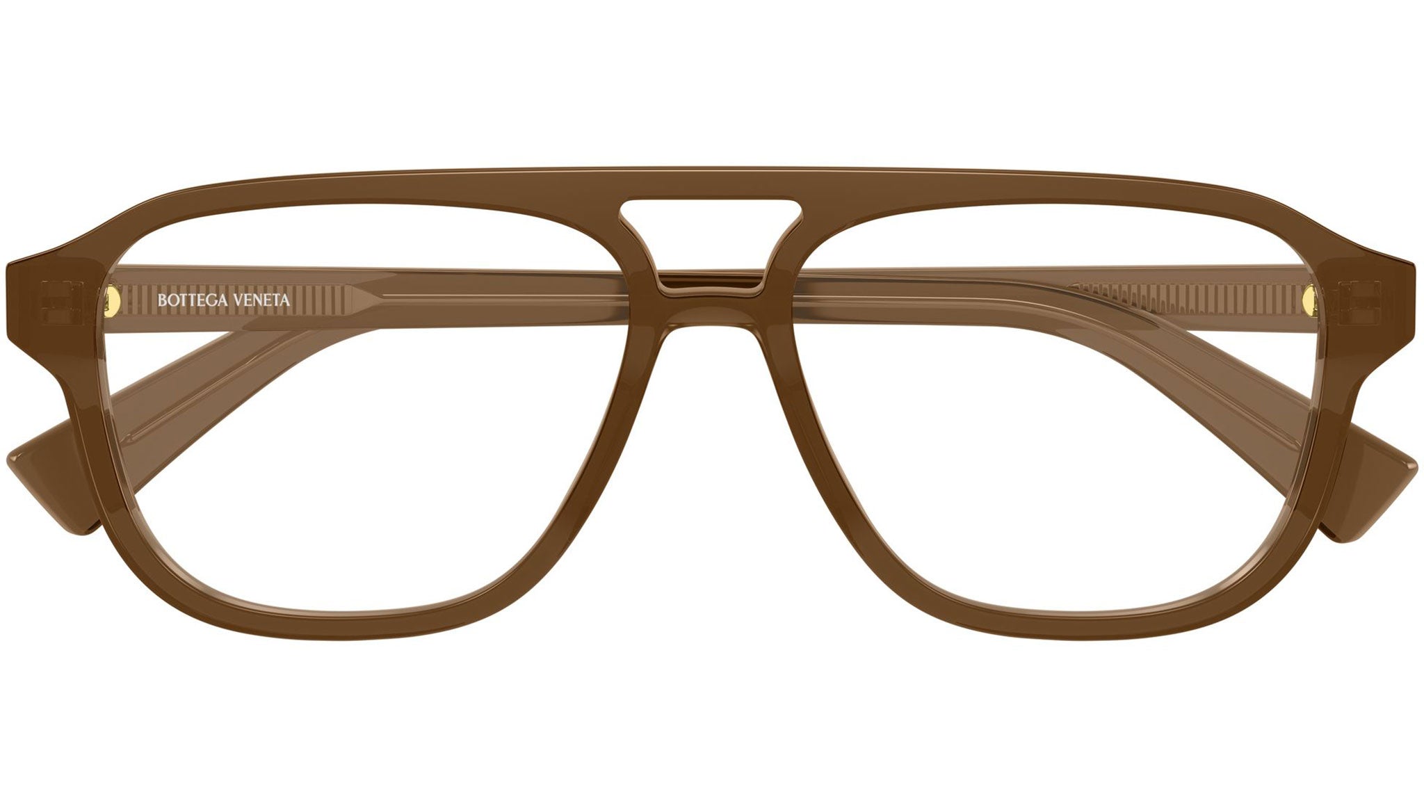 Bottega Veneta BV1294O 005 Shiny Brown Eyeglasses - eye-oo.com