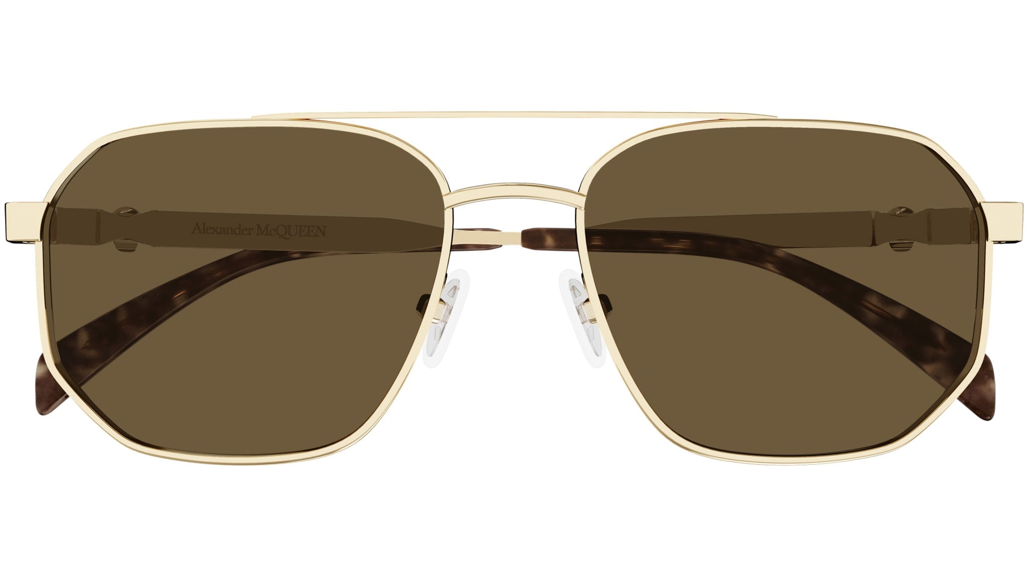 Alexander McQueen AM0458S 002 Sunglasses Shiny Gold - eye-oo.com
